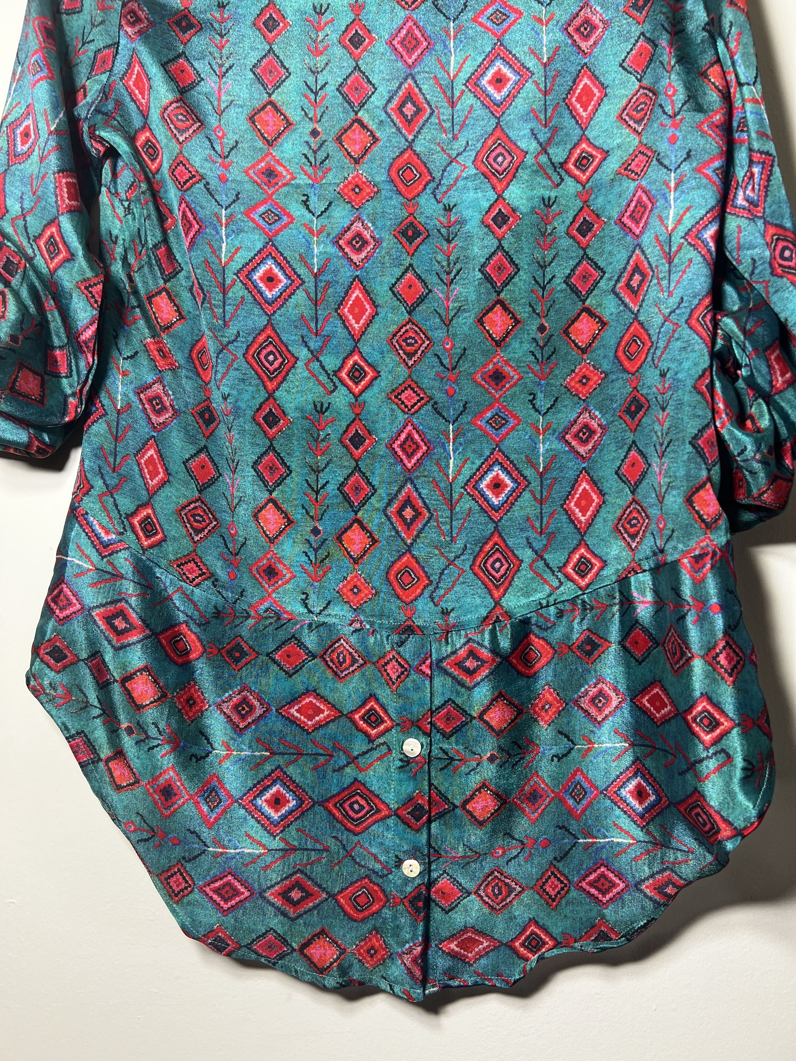 Scully × Scully Leather × Vintage Vintage Scully Cowboy Western Print Long Sleeve Blouse Size XS / US 0-2 / IT 36-38 - 7 Thumbnail