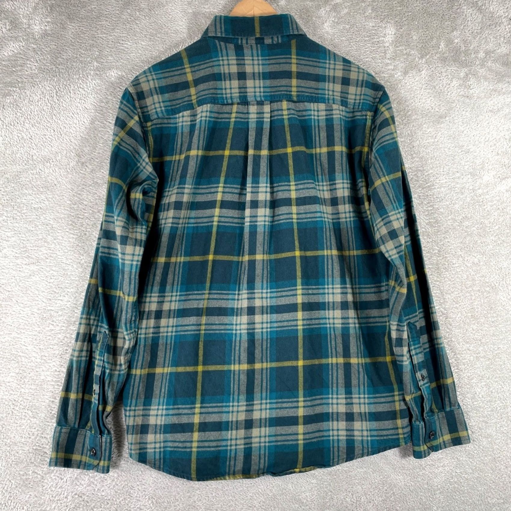 Eddie Bauer Eddie Bauer Button-Down Mens Medium Teal Plaid Flannel Long Sleeve Classic Fit Shirt Size US M / EU 48-50 / 2 - 2 Thumbnail