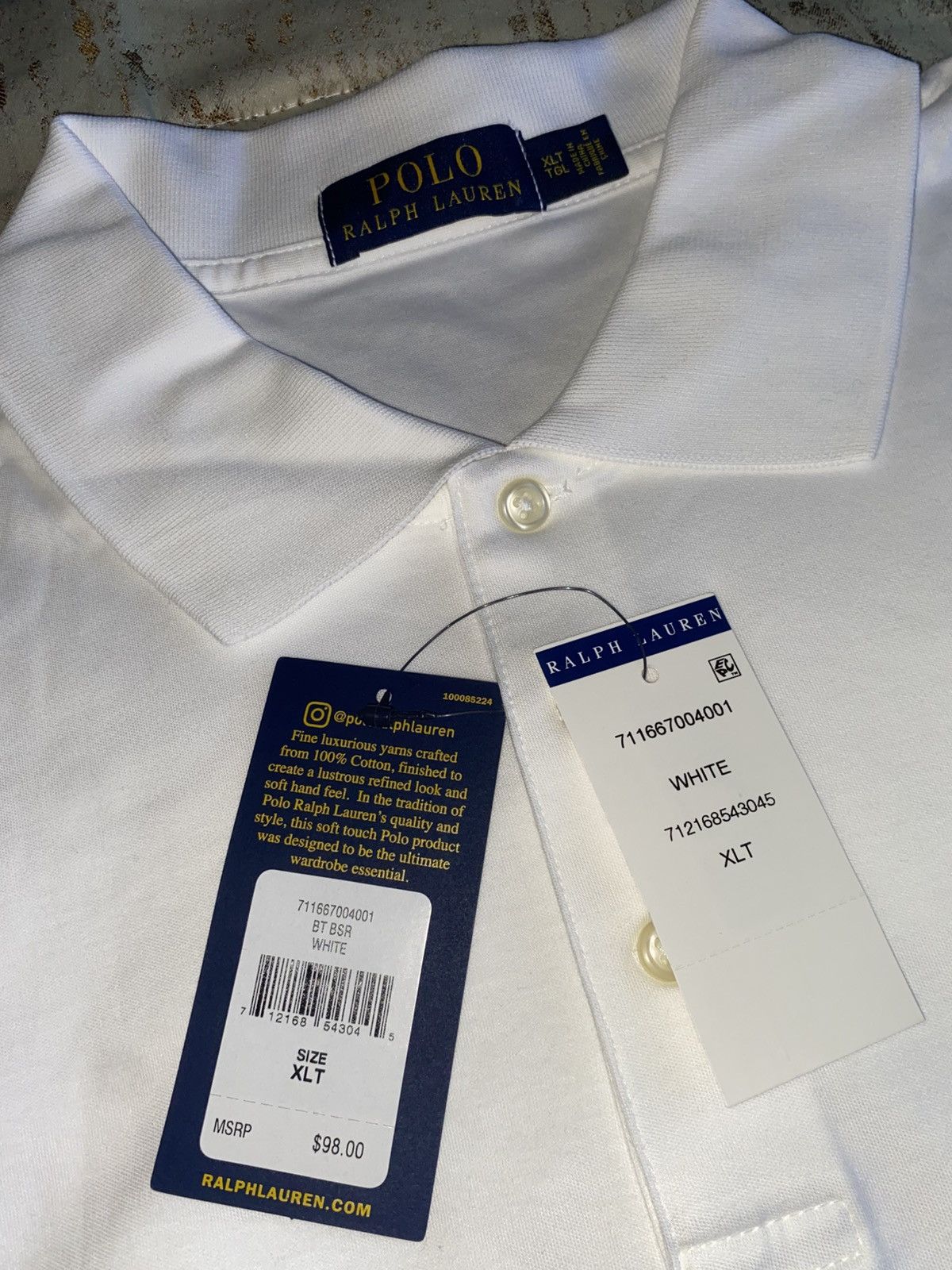 Polo Ralph Lauren White Polo Ralph Lauren Short-Sleeve Size US XL / EU 56 / 4 - 5 Thumbnail