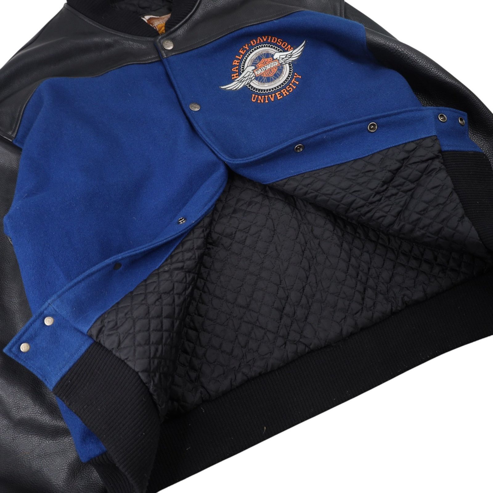 Harley Davidson × Vintage VTG Harley Davidson University Big Logo Letterman Jacket Size US XXL / EU 58 / 5 - 8 Thumbnail