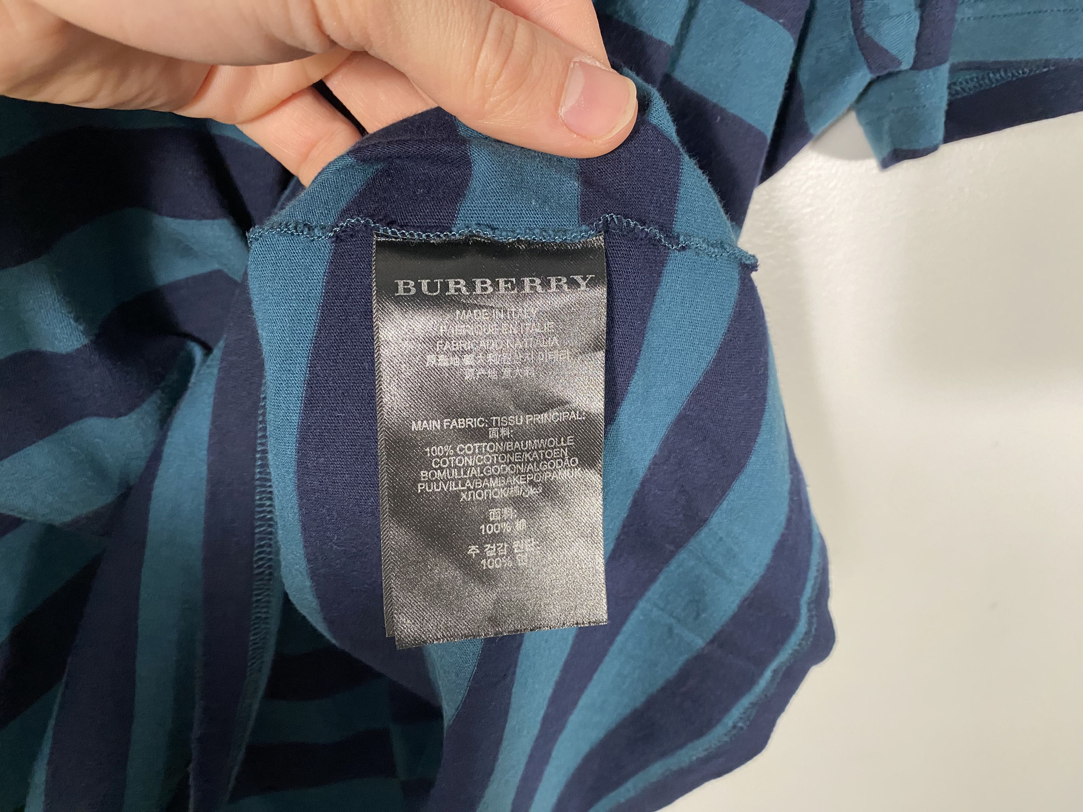 Burberry Prorsum Burberry Prorsum Short Sleeve Striped Pocket Tee Size US L / EU 52-54 / 3 - 6 Thumbnail