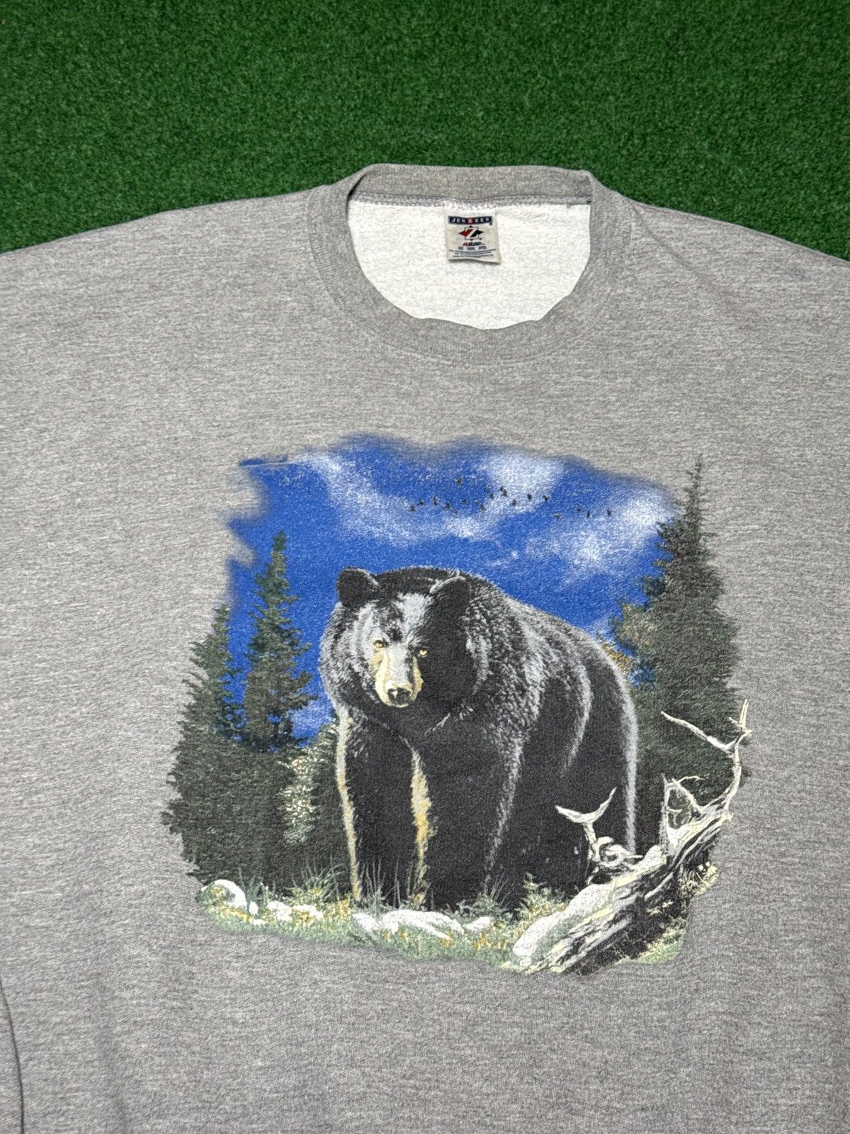 Jerzees Vintage Black Bear Nature 90s Y2K Gray 3XL Sweatshirt Size US XXL / EU 58 / 5 - 2 Thumbnail
