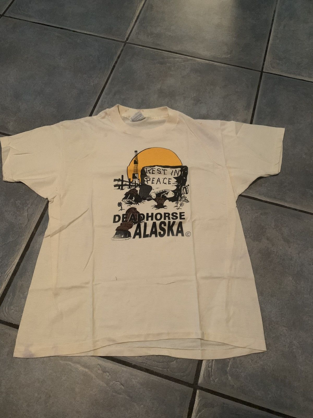 Unsound Rags × Vintage Vintage SINGLE STITCHED "DEAD HORSE ALASKA" TEE - 1980S Size US L / EU 52-54 / 3 - 3 Thumbnail