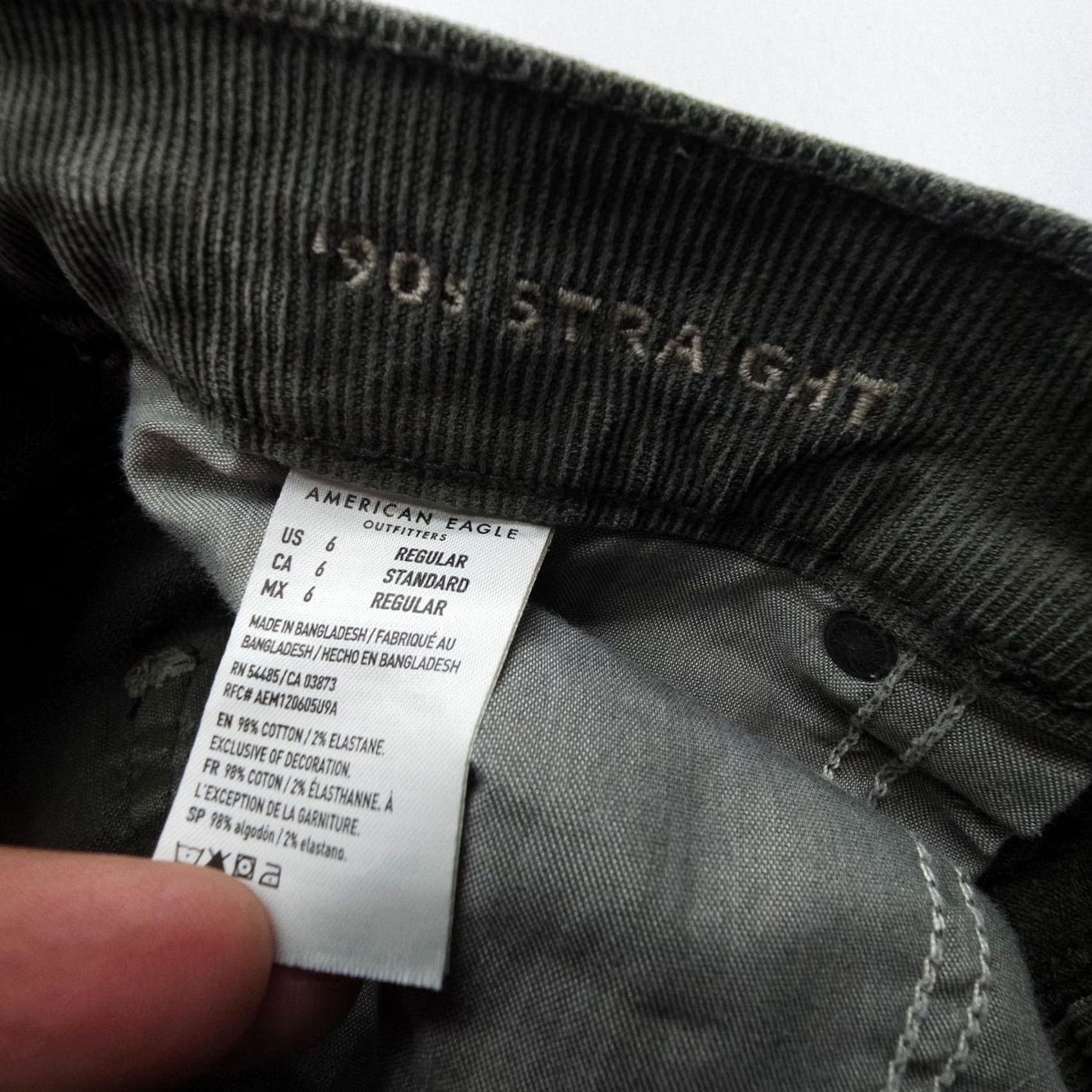 American Eagle Outfitters American Eagle Corduroy Jeans Womens Size 6 Green Cotton Stretch 90s Size 28" / US 6 / IT 42 - 3 Thumbnail