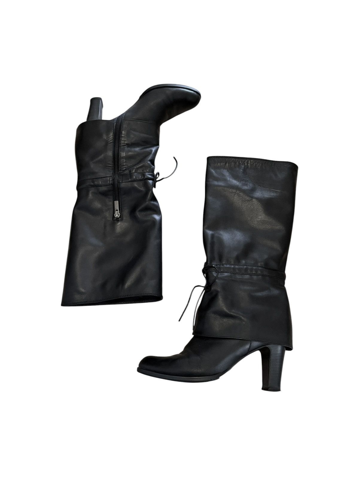 Yoshinoya Ginza leather heel tall boot size 23.5