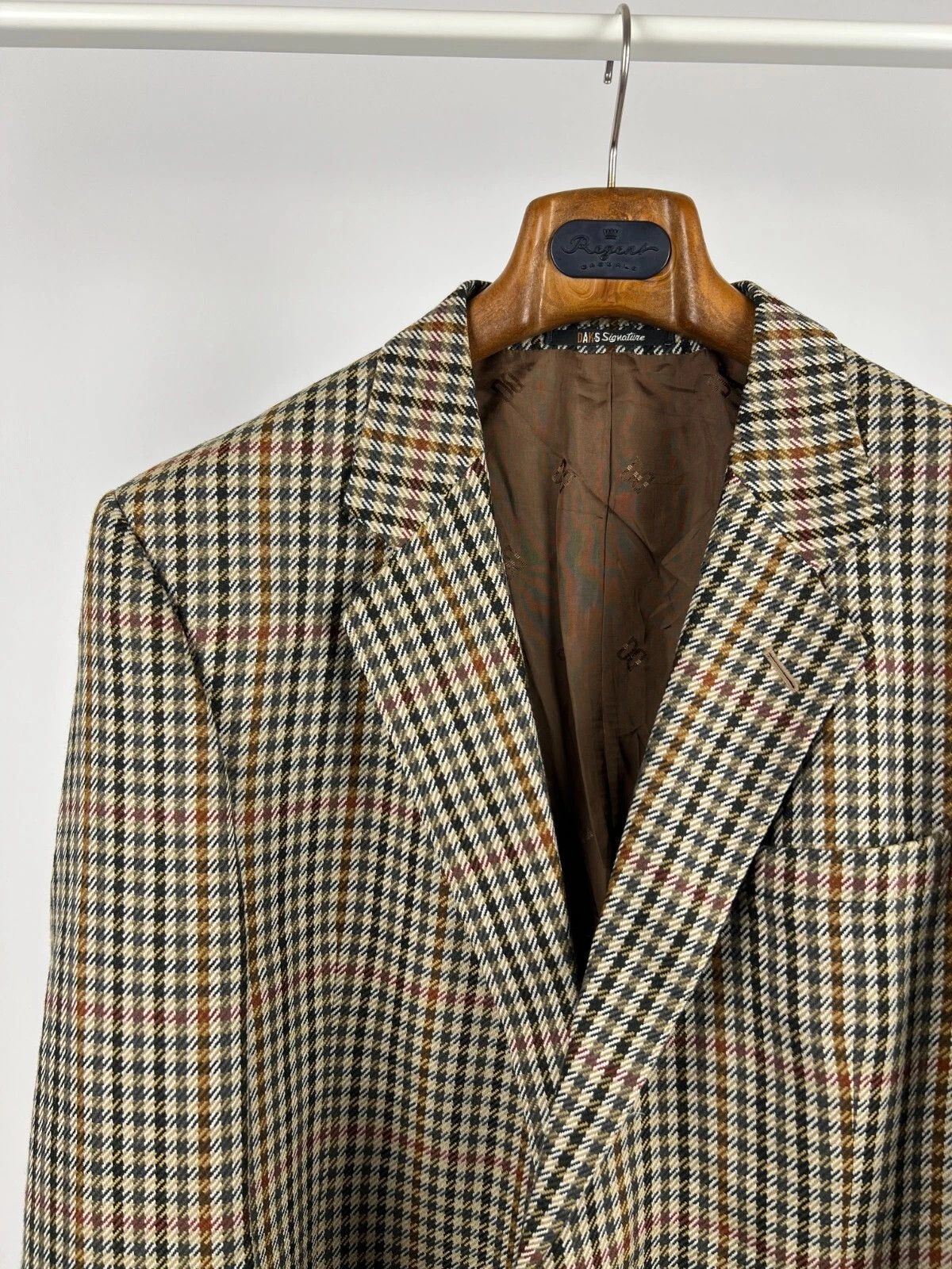 DAKS Daks London Signature Check Multicolor Tweed Blazer Jacket Size 44L - 5 Thumbnail