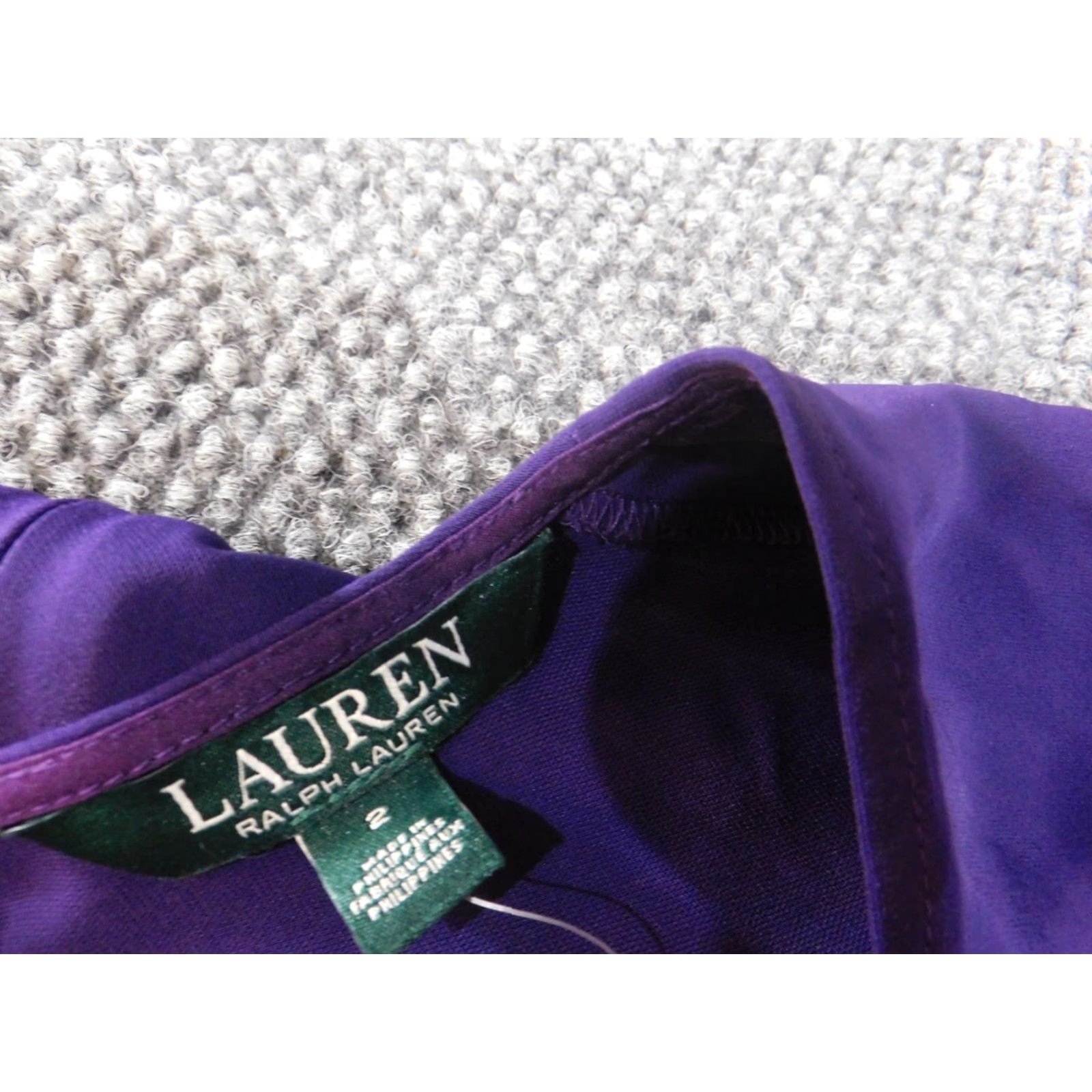 Ralph Lauren Lauren Ralph Lauren dress Purple A-Line Bell Sleeve Zip Womens Midi Lined Cotton Polyester Viscose Knit Crochet 2 Regular Spring Womens Size XS / US 0-2 / IT 36-38 - 5 Thumbnail