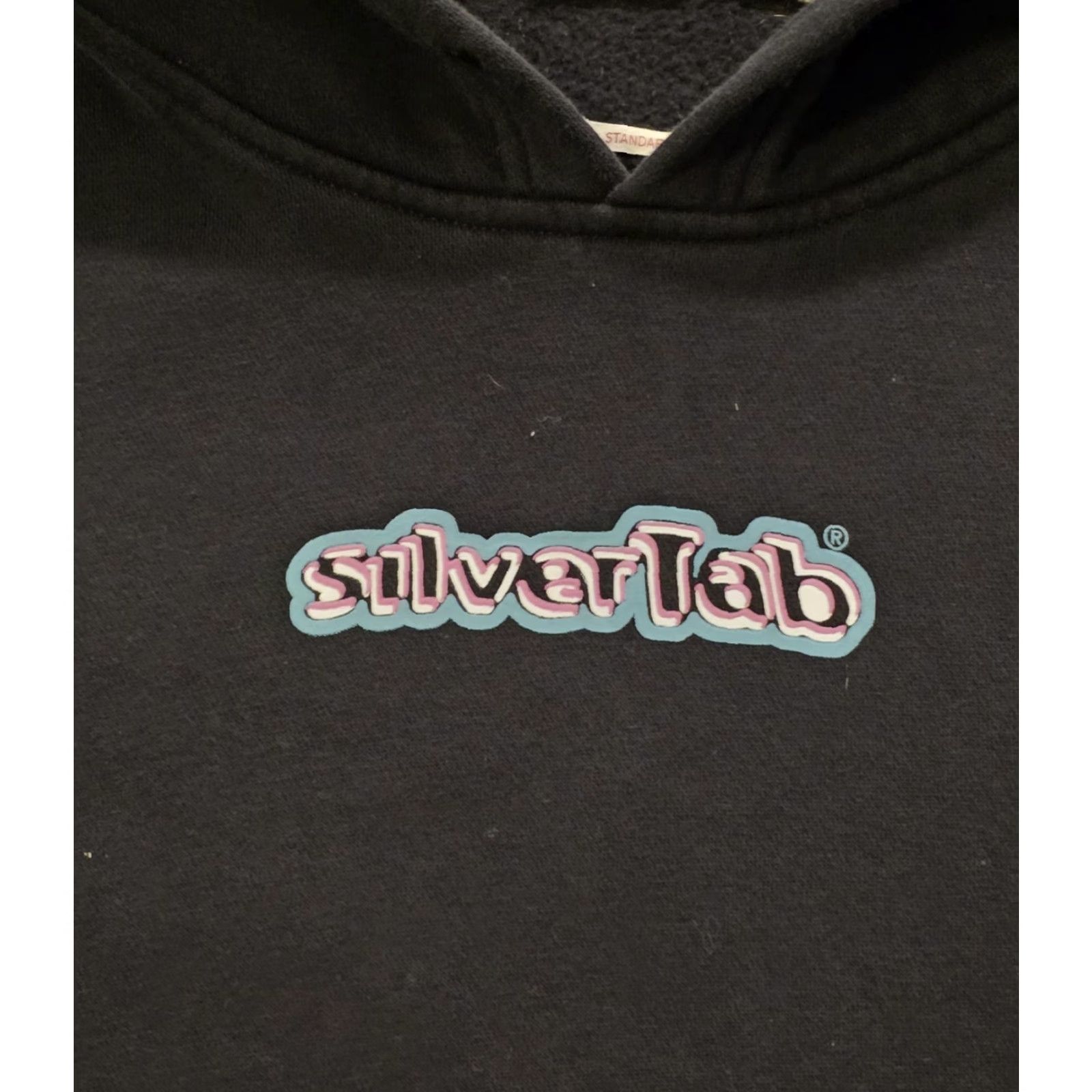 Levi's VINTAGE Levi's SilverTab Hoodie Center Logo Spellout Black Men L Cotton Fleece Graphic Print Hooded Pockets Crew Neck Retro Grunge 90s Size US L / EU 52-54 / 3 - 2 Thumbnail