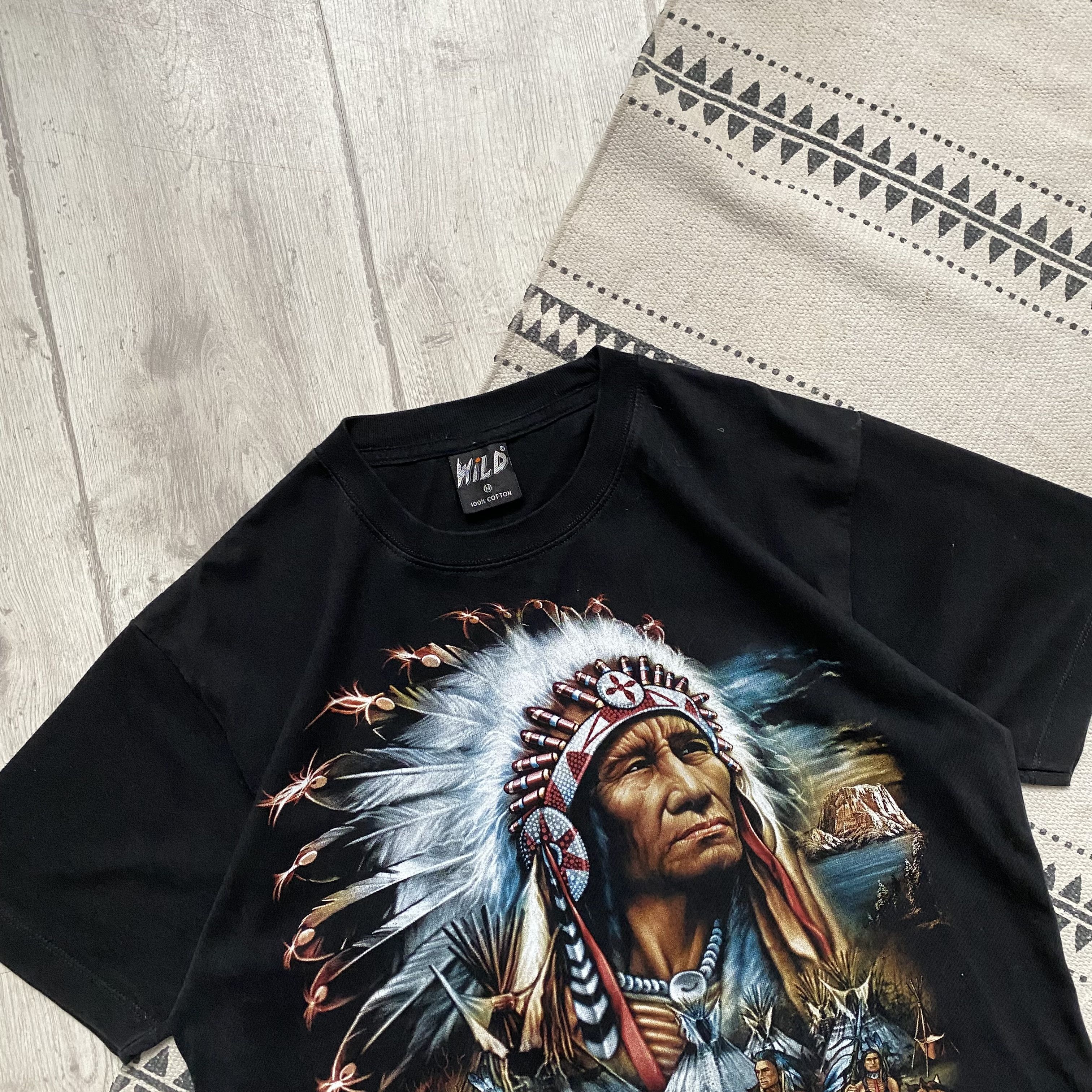 Vintage 🐴 Vintage Native American Indian logo tee Wild Horse Wolf Size US M / EU 48-50 / 2 - 2 Thumbnail