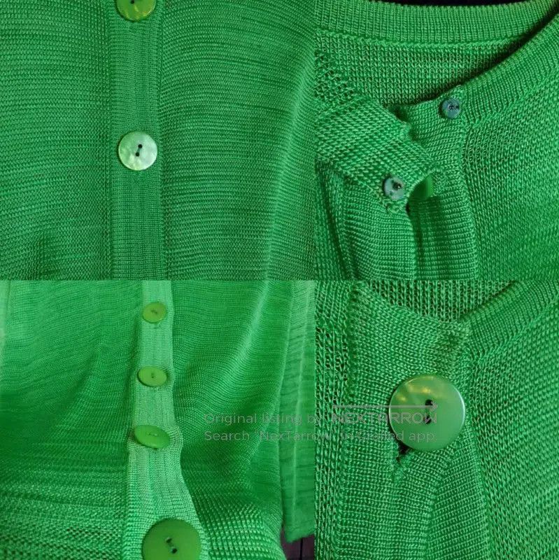 Yves Saint Laurent YSL Green Long Sleeve Knit Top for Women . Size M / US 6-8 / IT 42-44 - 8 Thumbnail