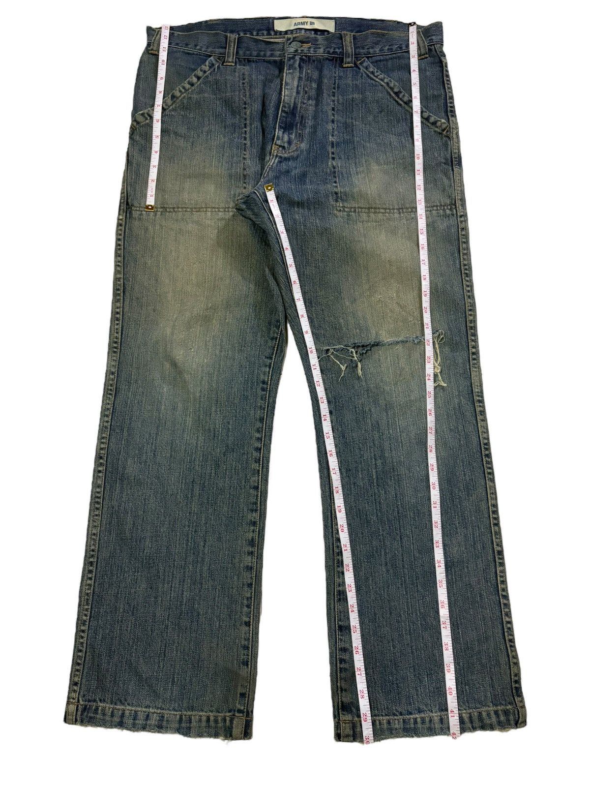 Gap Vintage Gap Army Baker Fatigue Mud Wash Distress Baggy Jeans Size US 38 / EU 54 - 14 Thumbnail