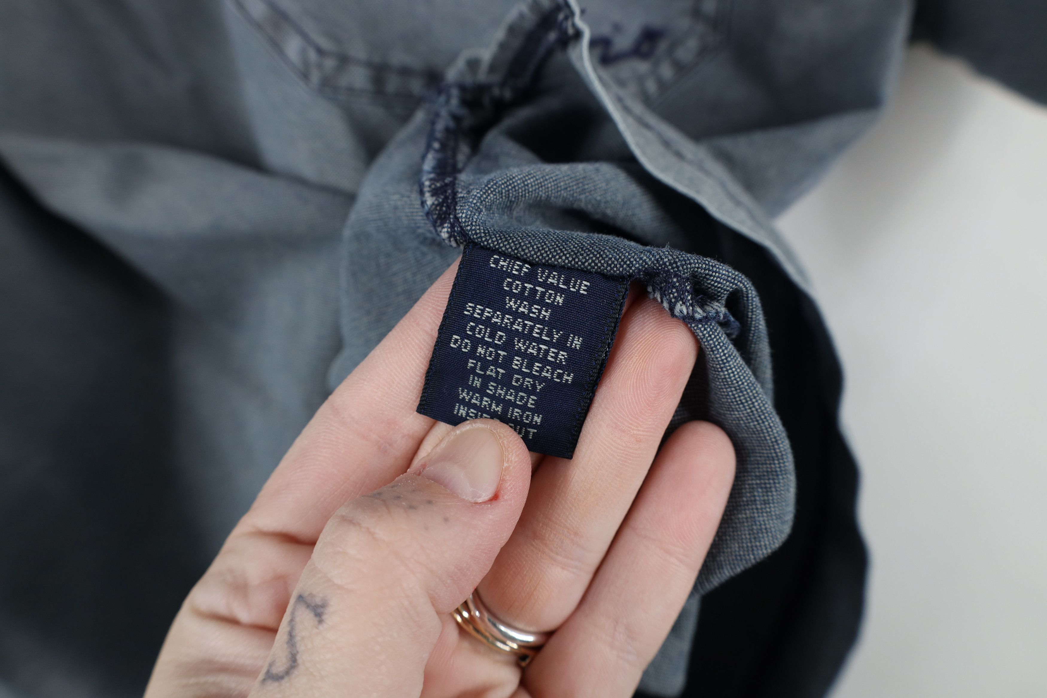 Vintage Vintage 90s Streetwear Stonewash Collared Polo Shirt Blue Size US L / EU 52-54 / 3 - 11 Thumbnail