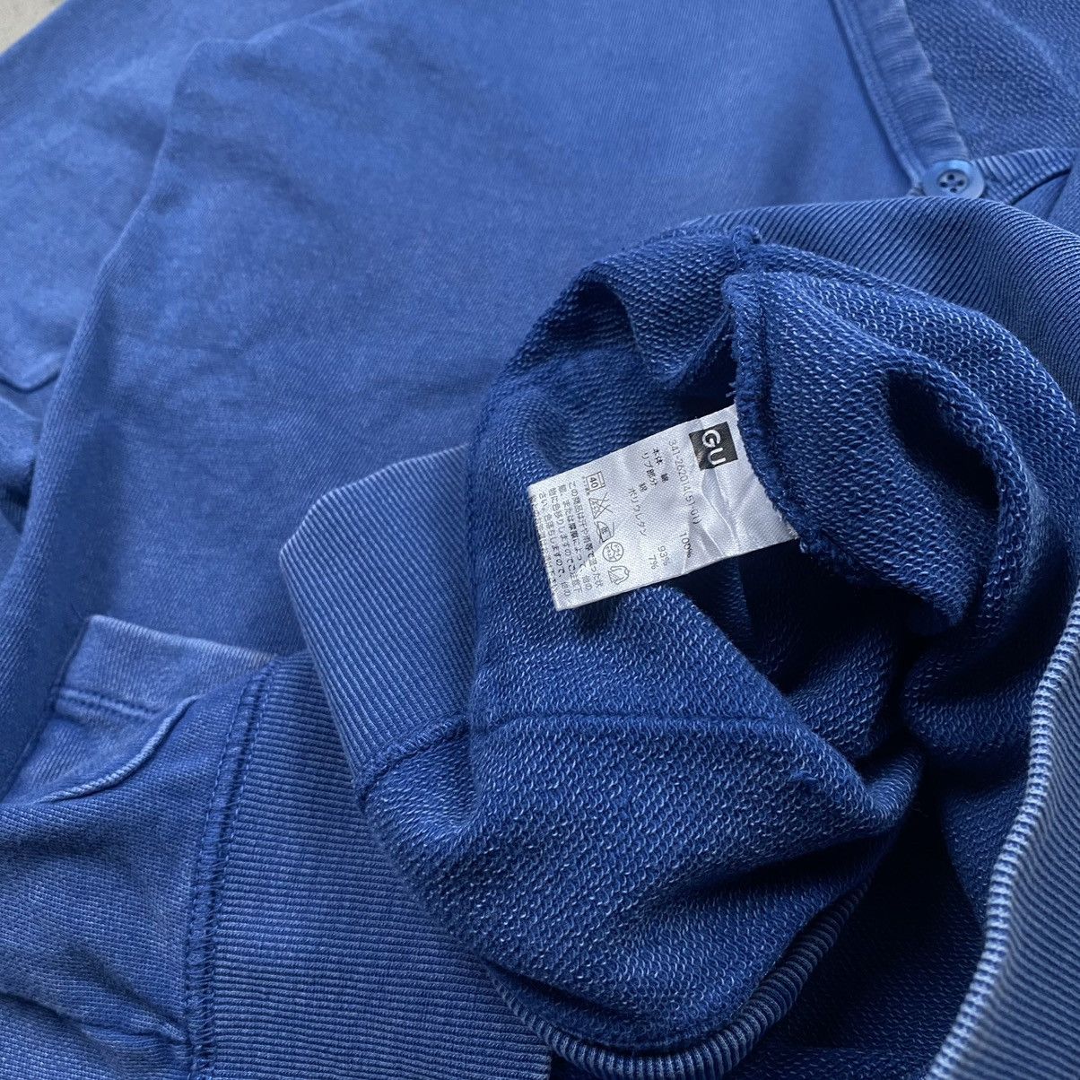 GU × Japanese Brand y2k GU Washed Indigo Blue Denim Jumper Cardigan Size US S / EU 44-46 / 1 - 5 Thumbnail