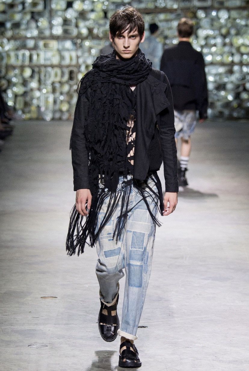 Dries Van Noten SS17 trompe l'oeil Patchwork Jeans Size US 32 / EU 48 - 1 Thumbnail
