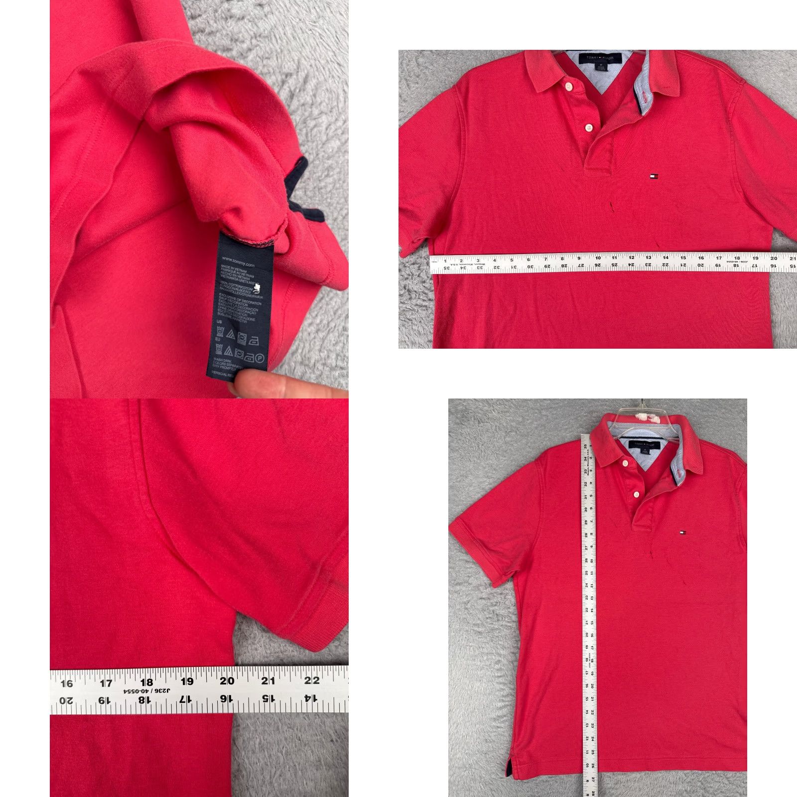 Tommy Hilfiger Tommy Hilfiger Polo Shirt Men Medium Pink 100% Cotton Short Sleeve Slim Fit Regular Size Type Pink Polo Mens Modern Sports Shirt Size US M / EU 48-50 / 2 - 8 Thumbnail