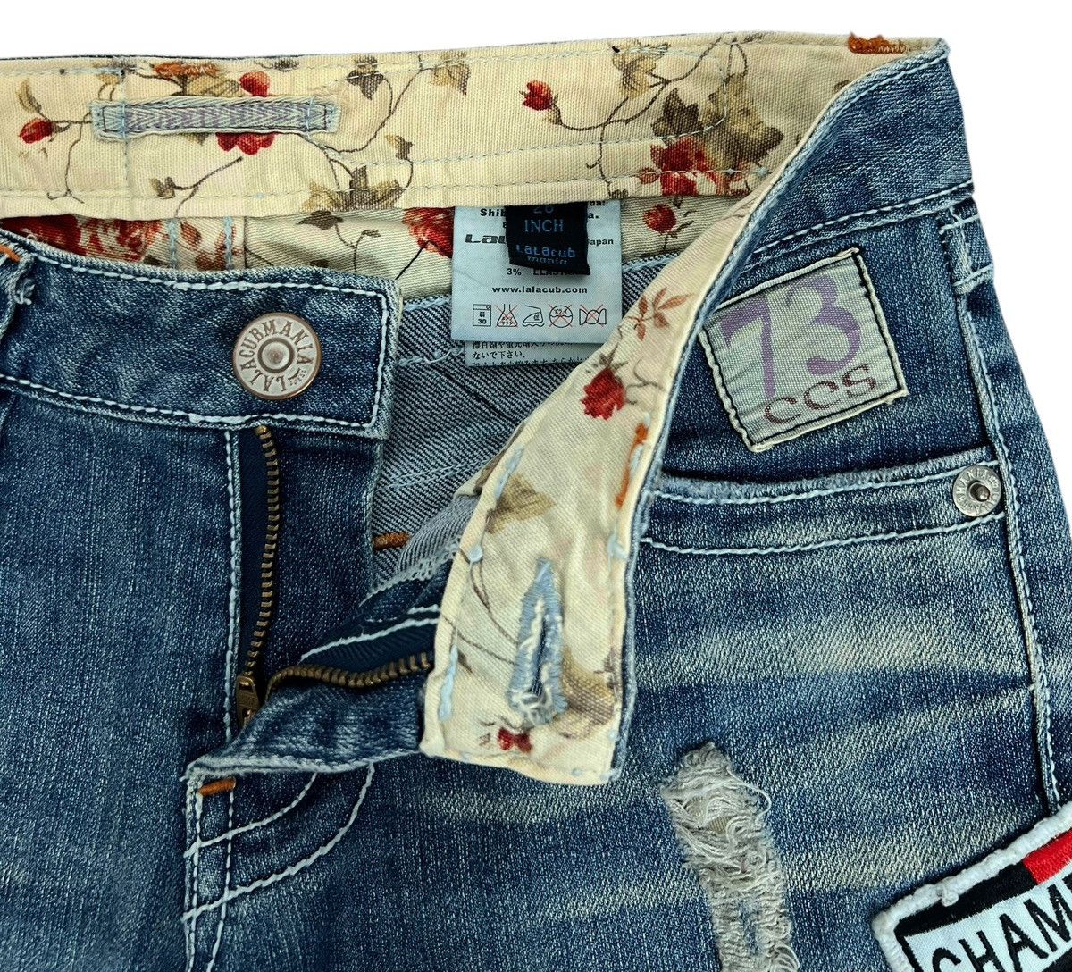 Japanese Brand Vintage Lalacub Mania Japan “73ees” Racing Jeans Size 28" / US 6 / IT 42 - 6 Thumbnail