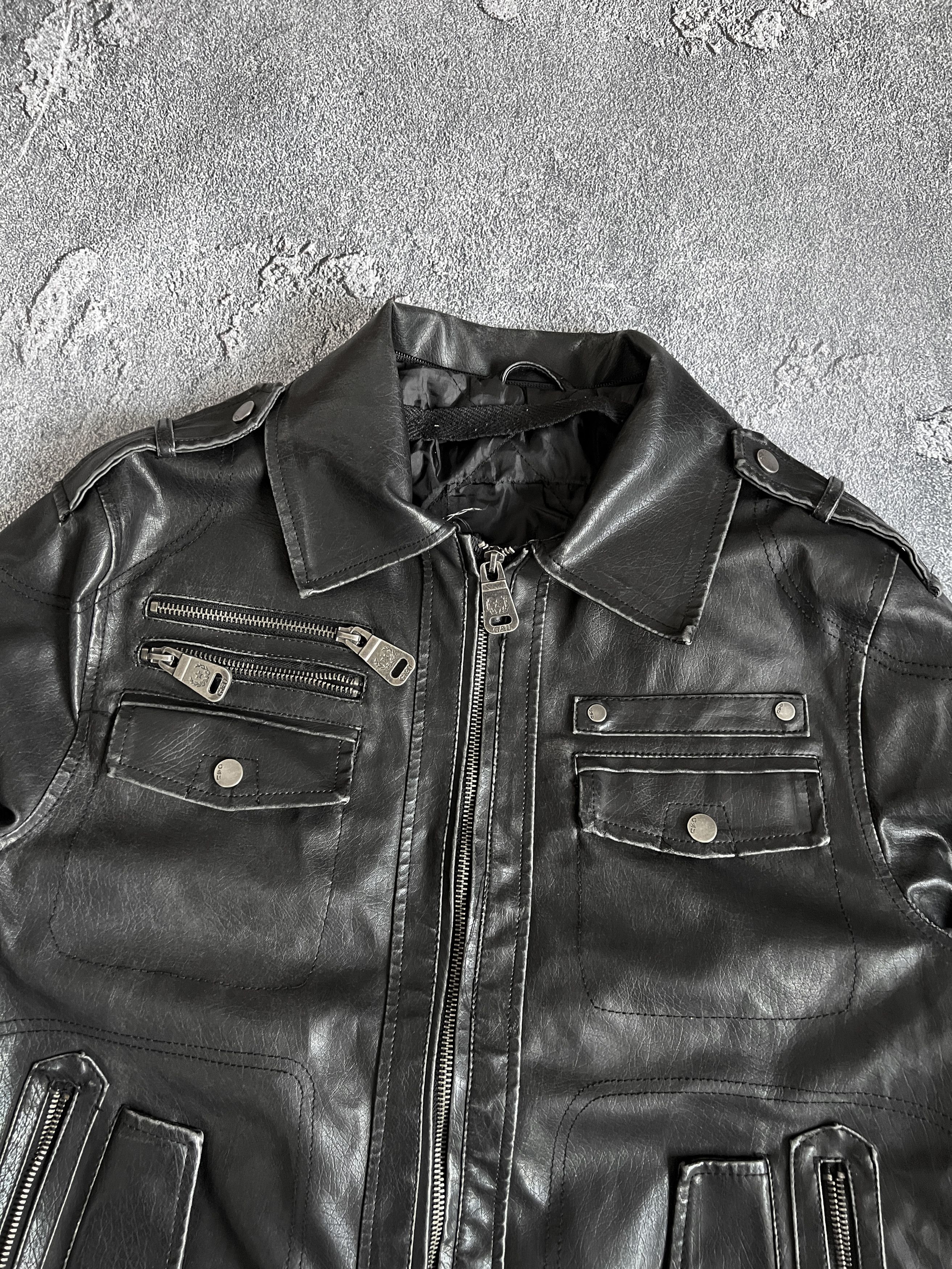 Vintage Leather jacket bomber y2k grunge Size US S / EU 44-46 / 1 - 6 Thumbnail