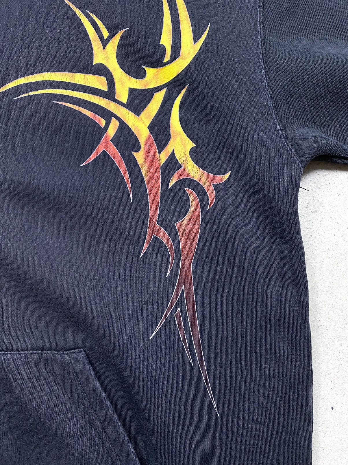 Japanese Brand Y2K Vintage 2000’s Abstract Fire Hoodie Japan Style Size US XL / EU 56 / 4 - 7 Thumbnail