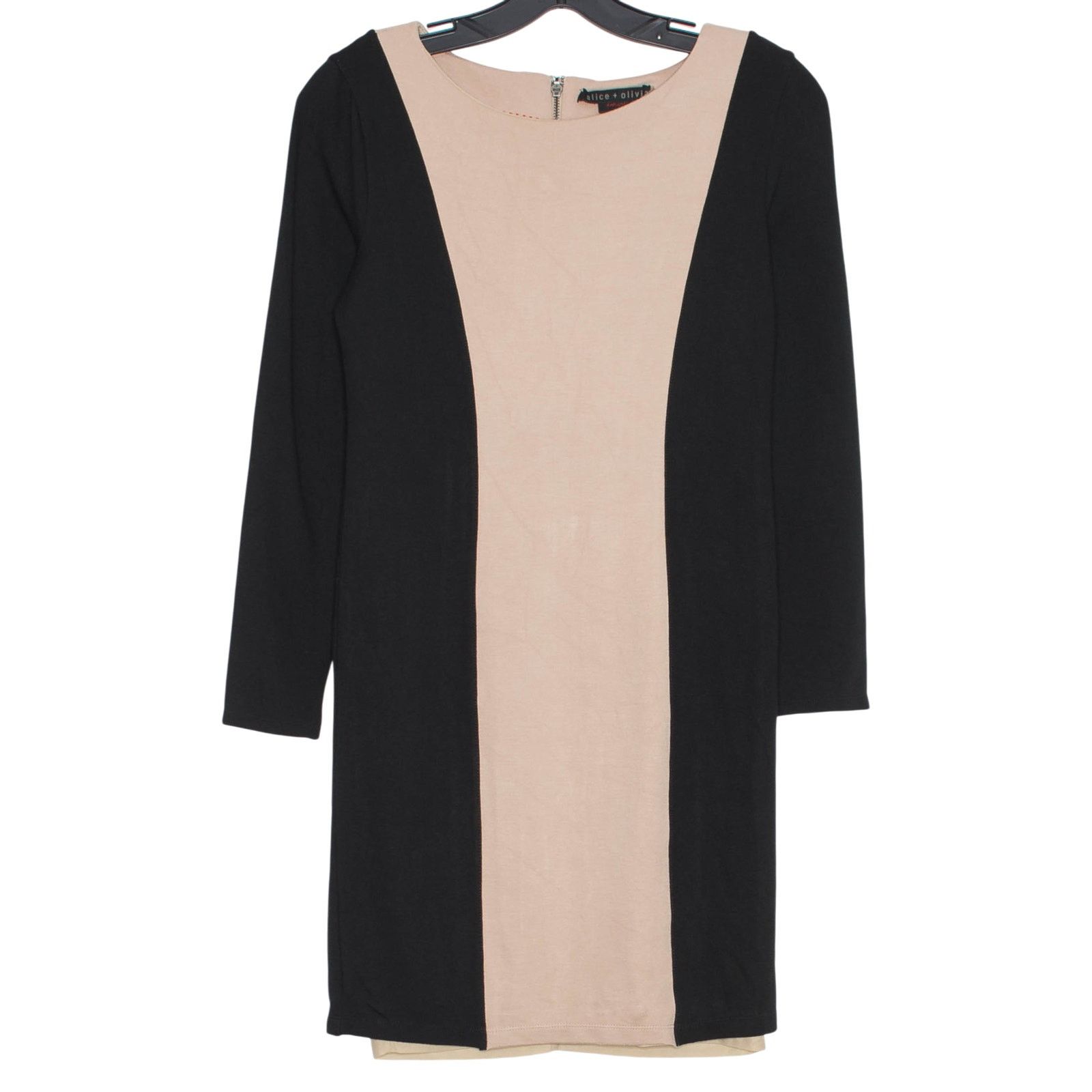 Alice + Olivia Alice Olivia Colorblock Sheath Dress Black Tan 4 Mini Career Size S / US 4 / IT 40 - 1 Thumbnail