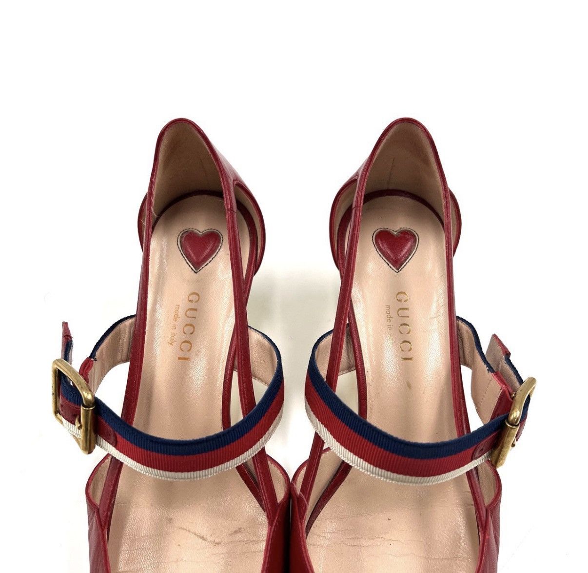 Gucci Gucci/Red Pointed Toe Bamboo Heels K12 Size US 5 / IT 35 - 3 Thumbnail