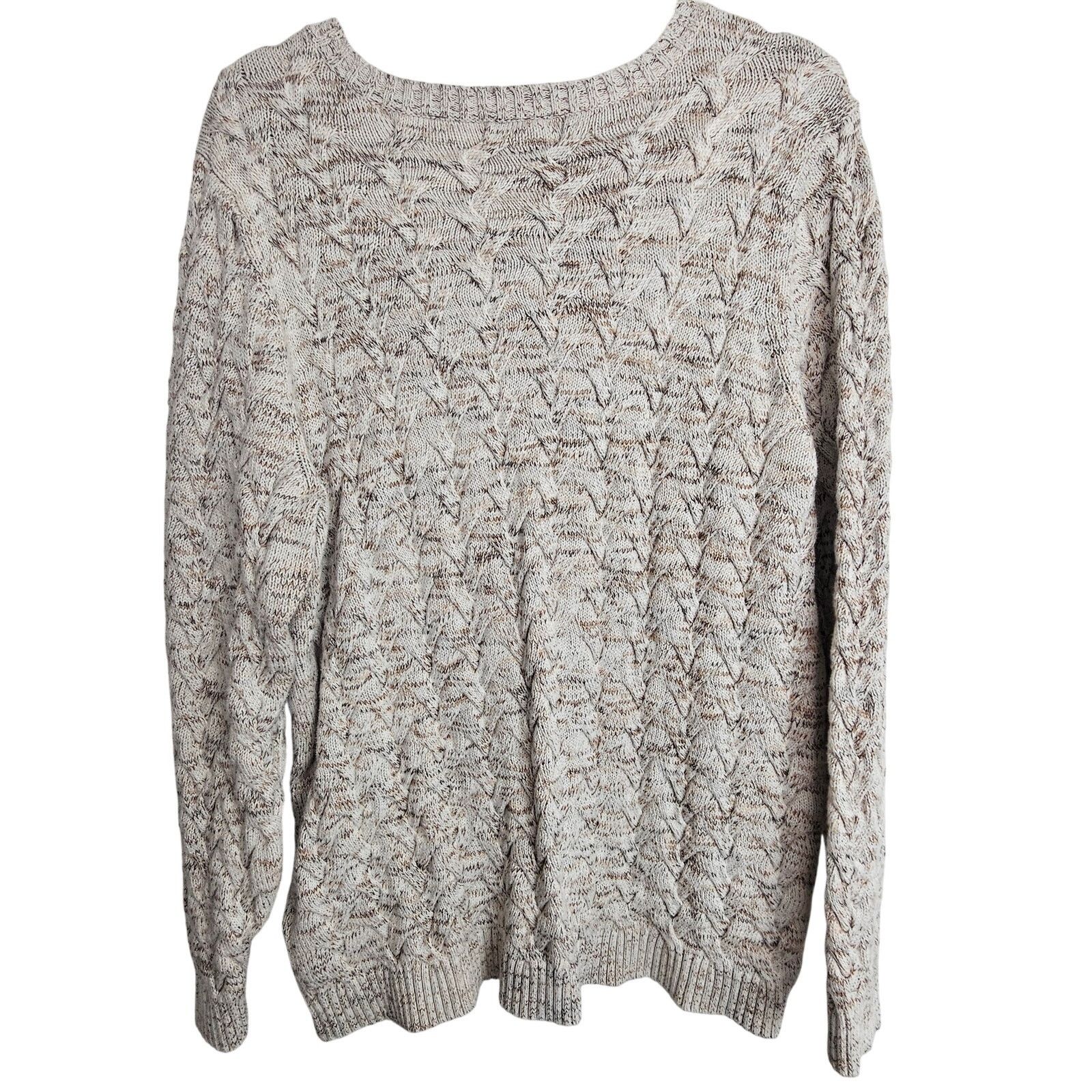Lands' End Lands End Womens Drifter Chunky Knit Fisherman Sweater XLT Size XL / US 12-14 / IT 48-50 - 9 Thumbnail