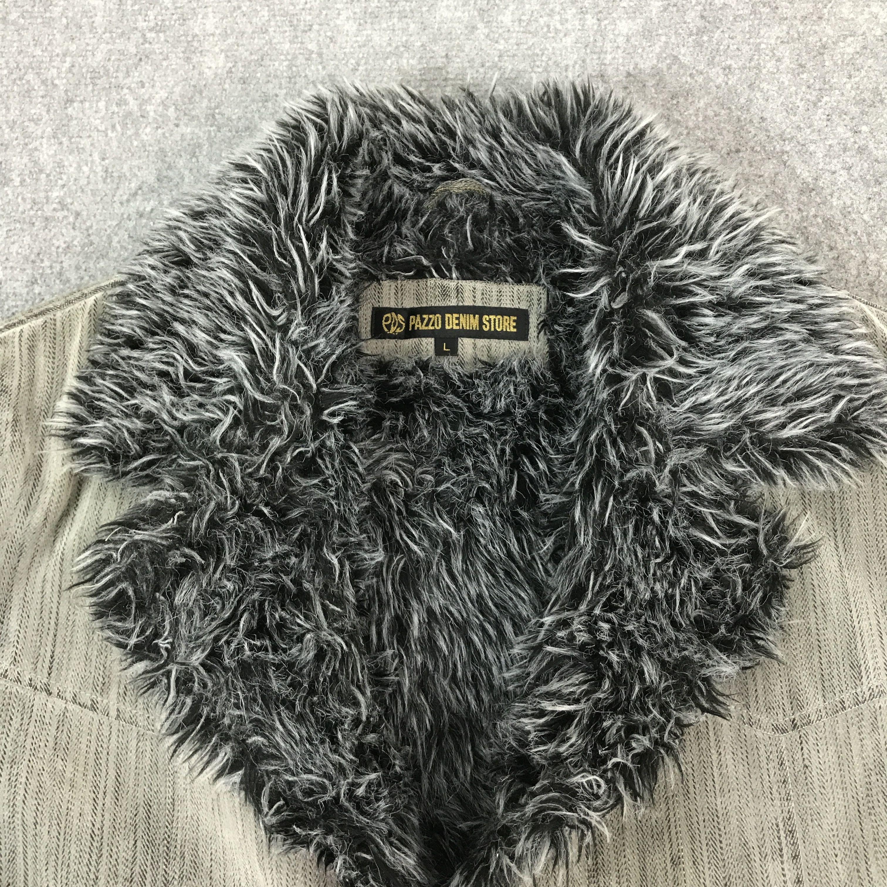 Pazzo pazzo denim stores Fur Design jacket K71B5 Size US L / EU 52-54 / 3 - 9 Thumbnail