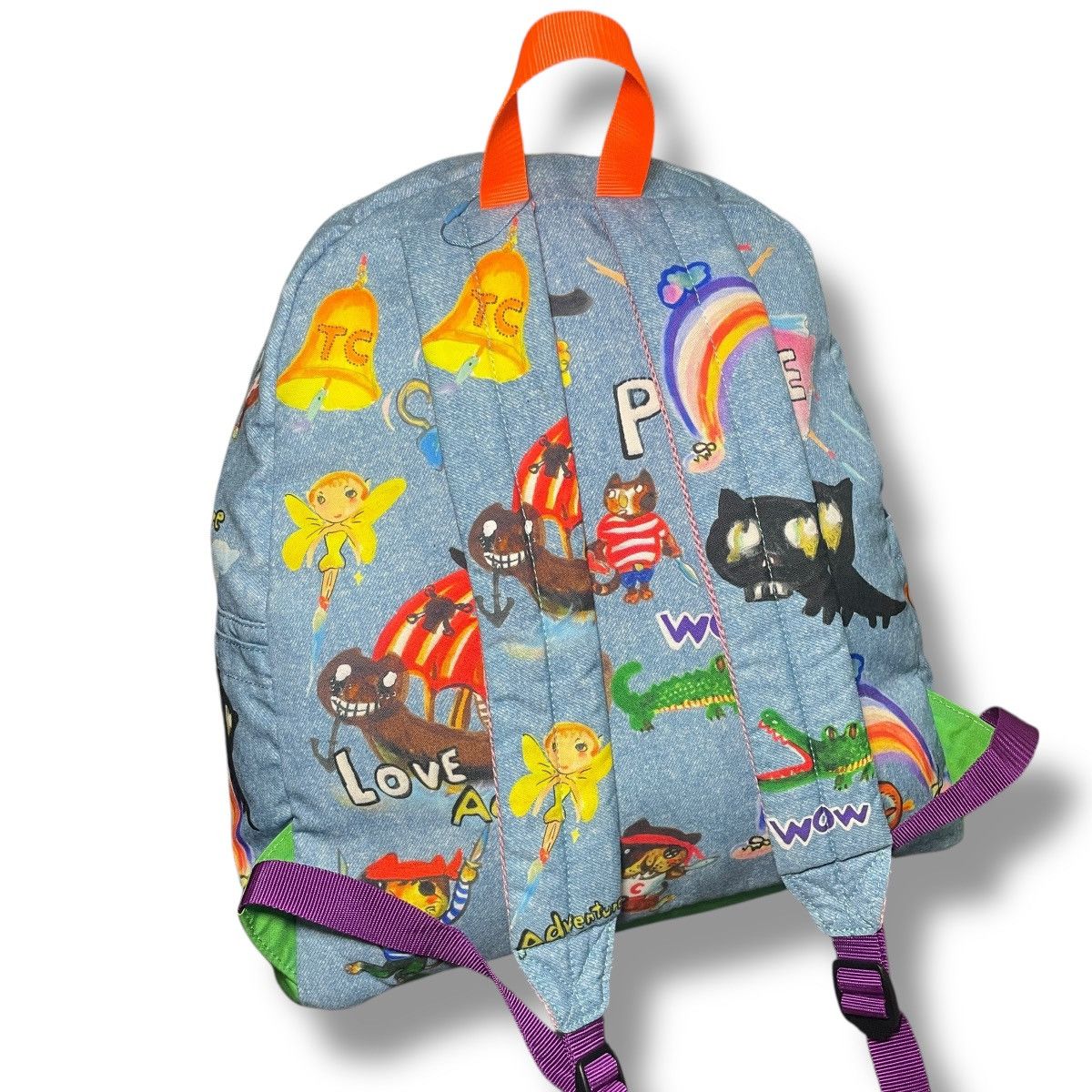 Tsumori Chisato RARE Tsumori Chisato Denim AOP Cartoon Graphics Backpack Size ONE SIZE - 9 Thumbnail