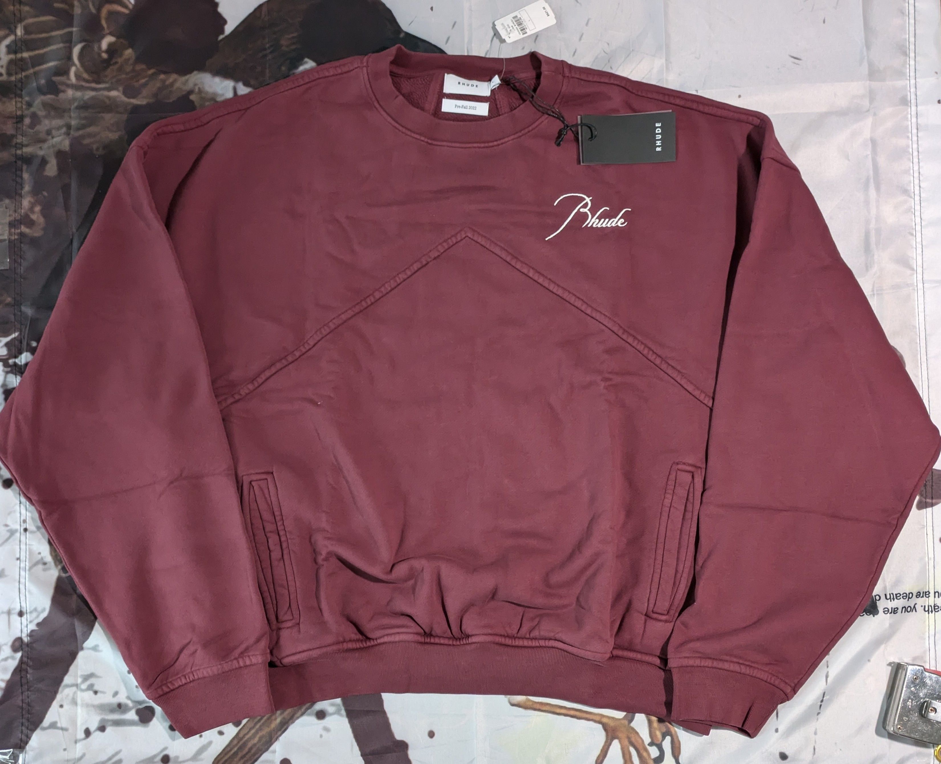Rhude Logo Crewneck w/ Slit Pockets Size US L / EU 52-54 / 3 - 1 Thumbnail