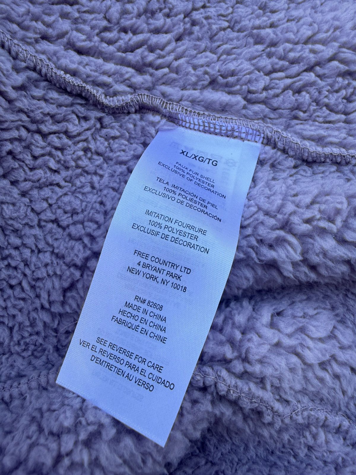 Free Country Free Country Plush Vest Full Zip Soft Sherpa Lavender Size XL / US 12-14 / IT 48-50 - 10 Thumbnail