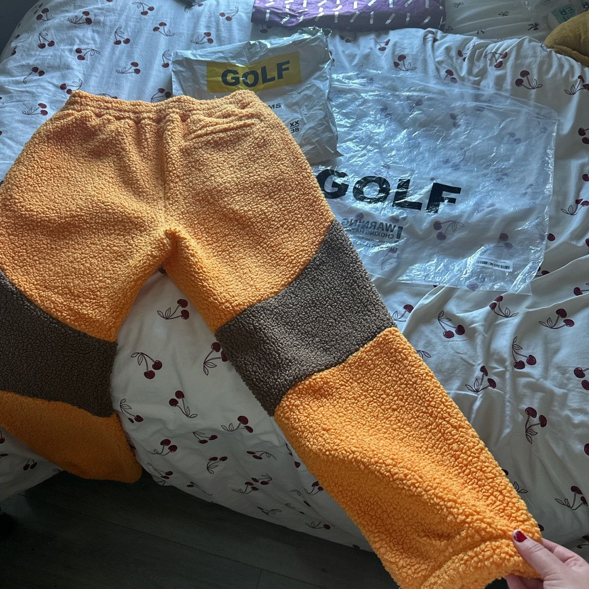 Golf Wang SHERPA FLEECE BLOCK PRINT PANT Size US 36 / EU 52 - 2 Thumbnail