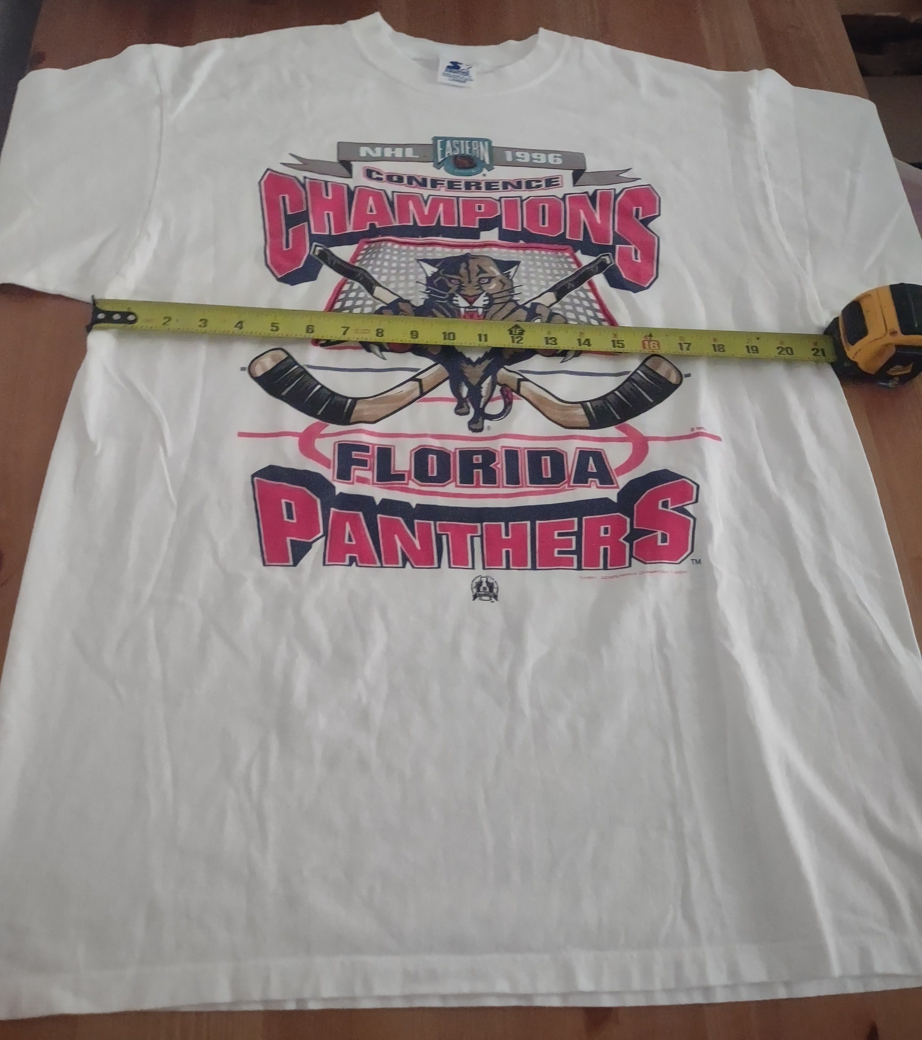 NHL × Starter × Vintage Vintage 90s Florida Panthers 96 ECF Single Stitched Tee Size US L / EU 52-54 / 3 - 10 Thumbnail