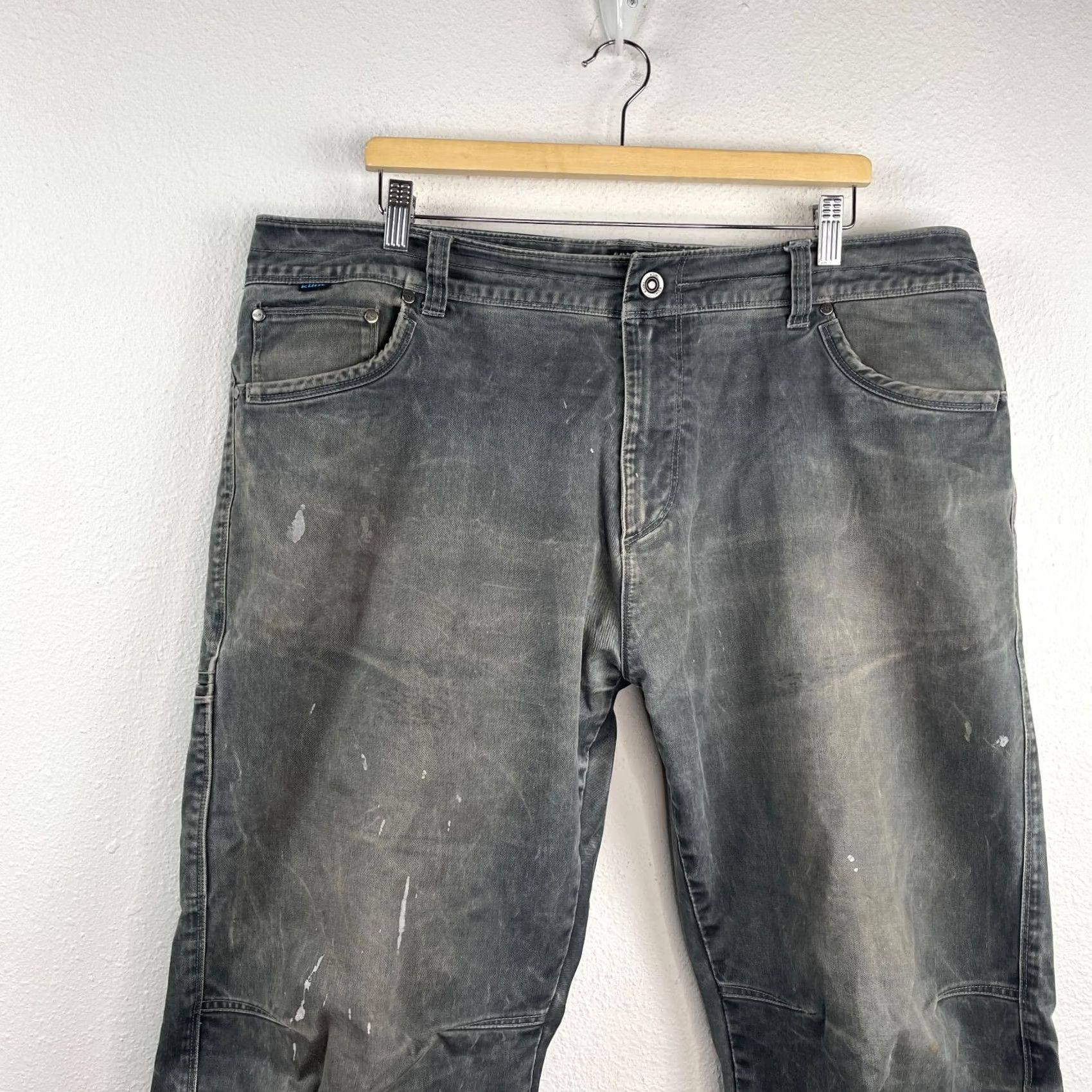 Denime Kuhl Rebel Pants Mens 40x32 Grey Vintage Patina Dye Denim Twill Hiking Workwear Carpenter Regular Straight 5-Pocket USA Outdoor Mens Size US 40 / EU 56 - 4 Thumbnail
