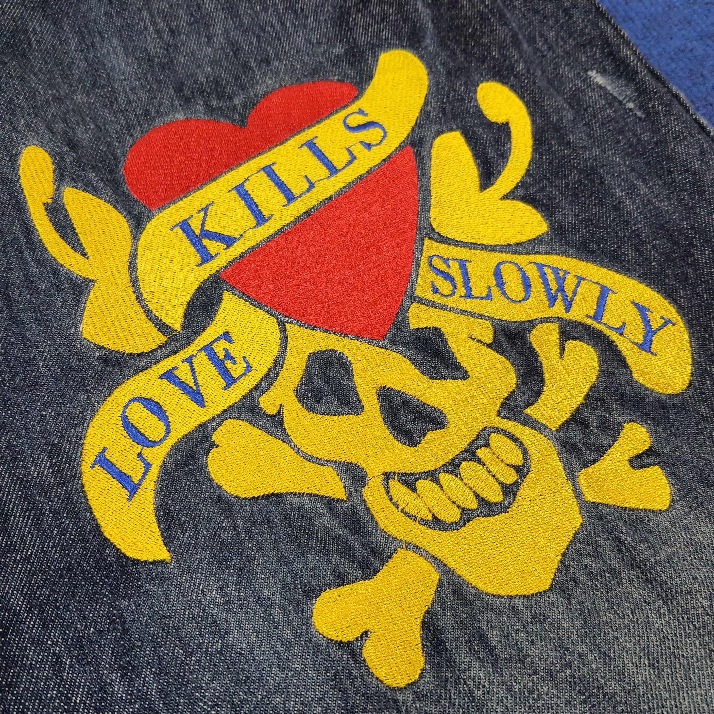 Ed Hardy Vintage Ed Hardy Skull Embroidered Custom Logo Jeans C272N18 Size US 43 - 3 Thumbnail