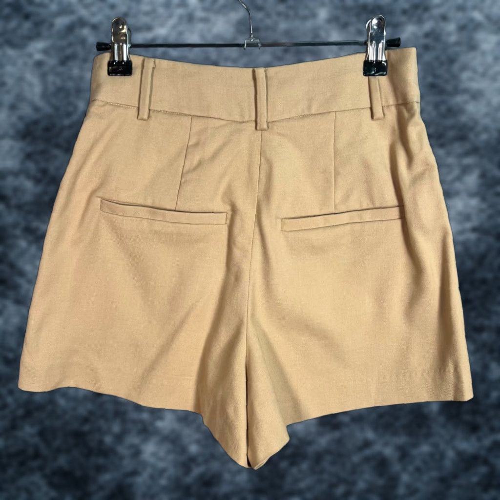 Vintage VINTAGE Jucy Judy Womens Beige Wrap Shorts With Purple Buckles Size 25 BeigeWrap Shorts Womens 25 3in Polyester Front Flat Womens Jucy Judy Size 42" / US 20 - 1 Thumbnail