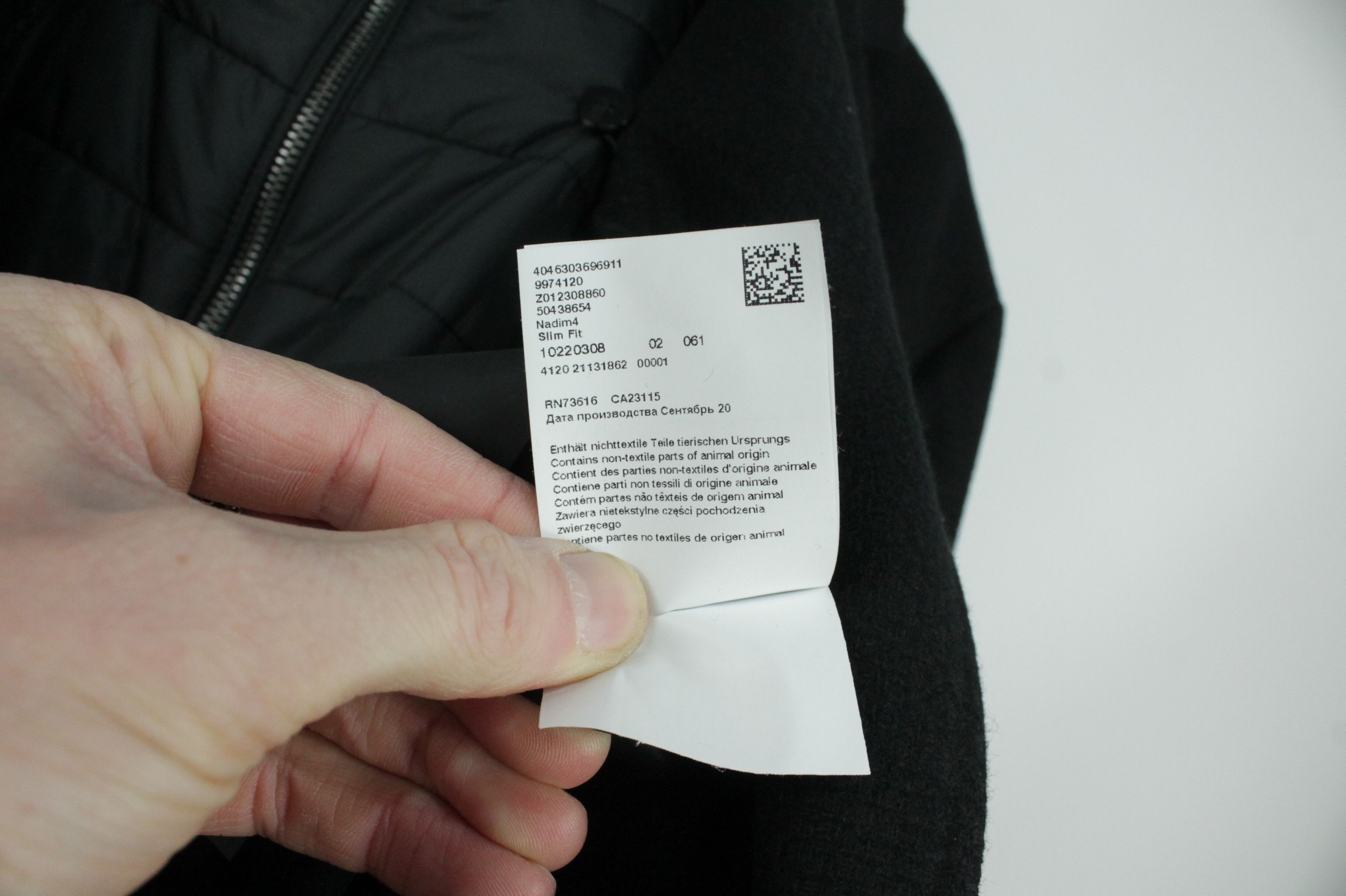 Hugo Boss Hugo Boss Nadim4 Inner Bib Slim Fit Black Wool Coat Size US L / EU 52-54 / 3 - 12 Thumbnail