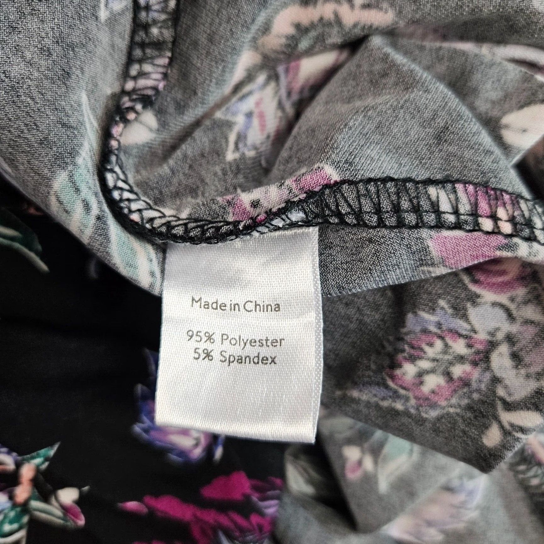 Vintage Leota Dress Womens Sz Large Black Purple Floral 3/4 Sleeve V-Neck Belted Size L / US 10 / IT 46 - 5 Thumbnail