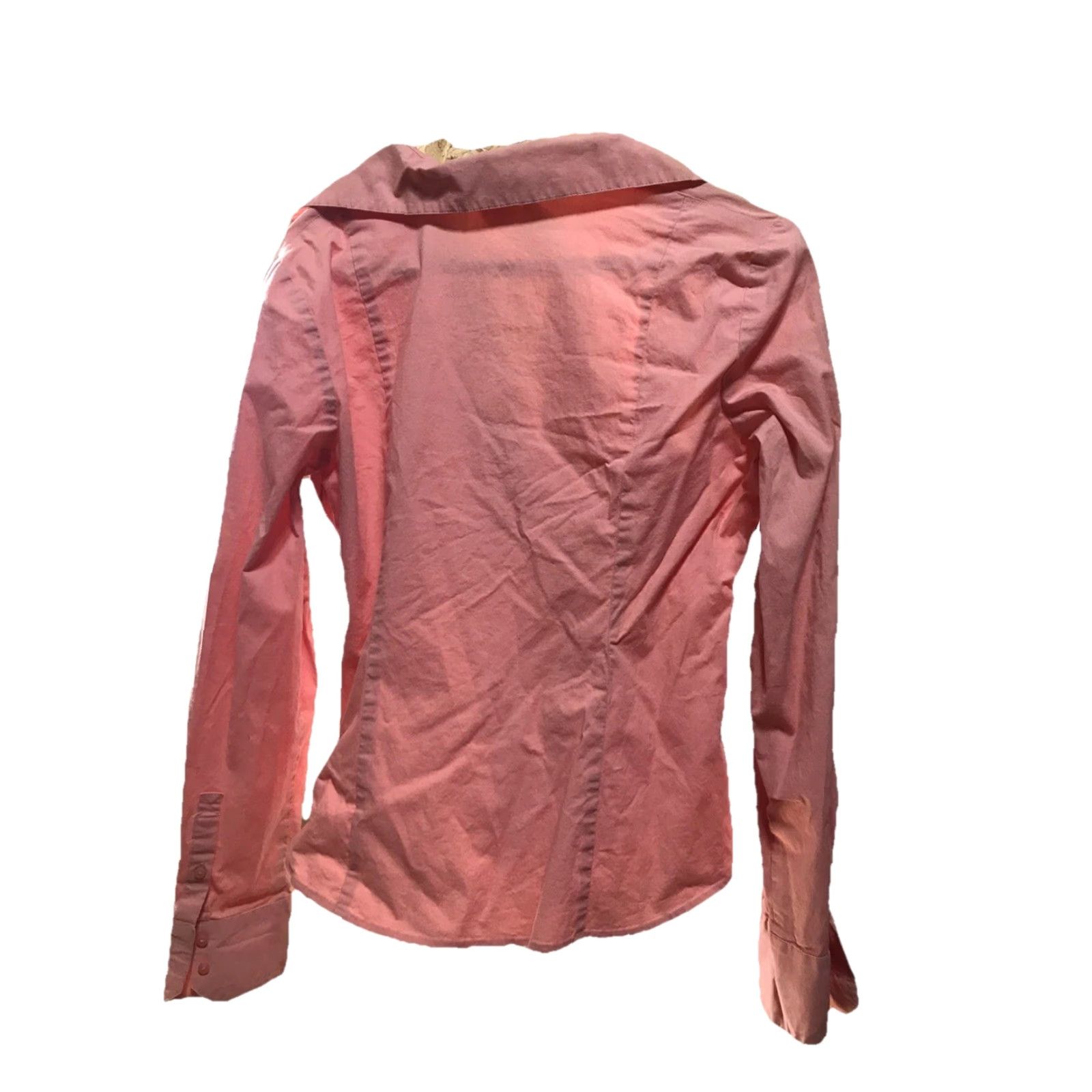 Ann Taylor ANN TAYLOR LOFT Blouse Size 8 Coral Long Sleeve V-Neck Womens Size M / US 6-8 / IT 42-44 - 2 Thumbnail