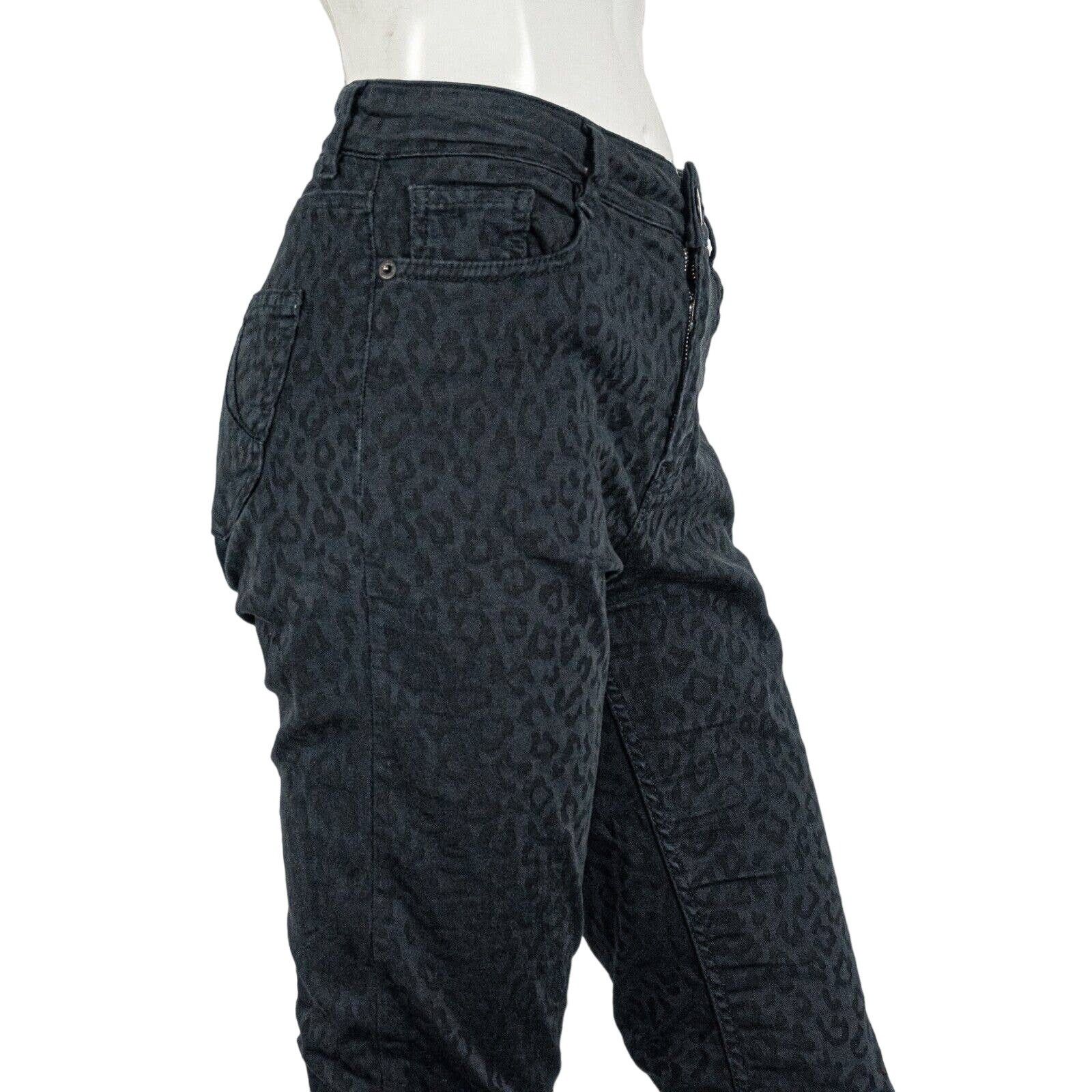 Maje MAJE Black Cheetah print stretch skinny jean pant cotton Size 28" / US 6 / IT 42 - 9 Thumbnail
