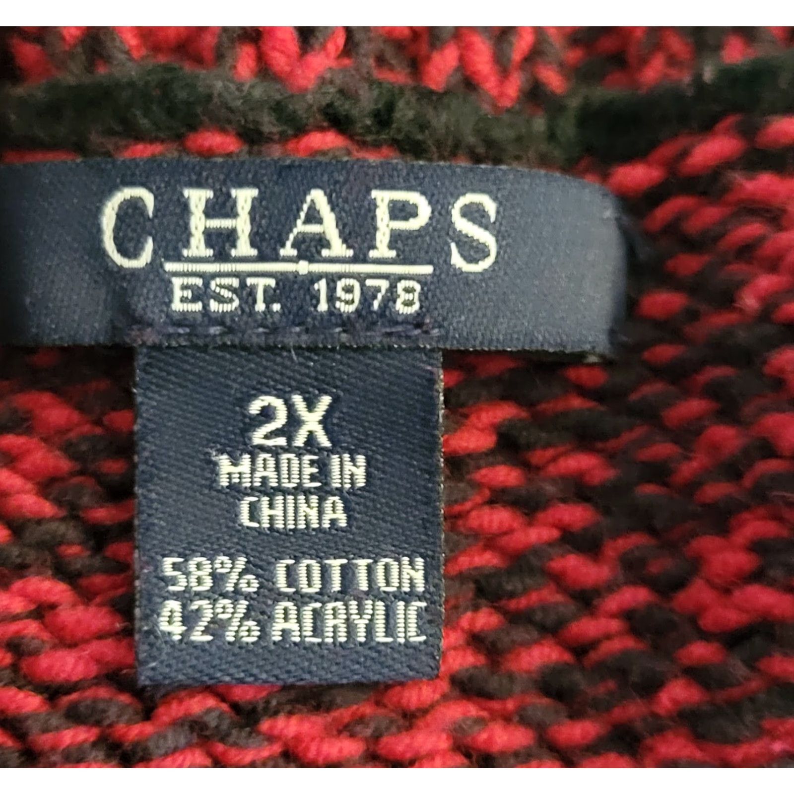 Chaps Chaps Sweater Knit Cowl Neck 2XL Womens Plus Red Black Pullover Long Sleeve Casual Knitwear Size XXL / US 16-18 / IT 52-54 - 4 Thumbnail