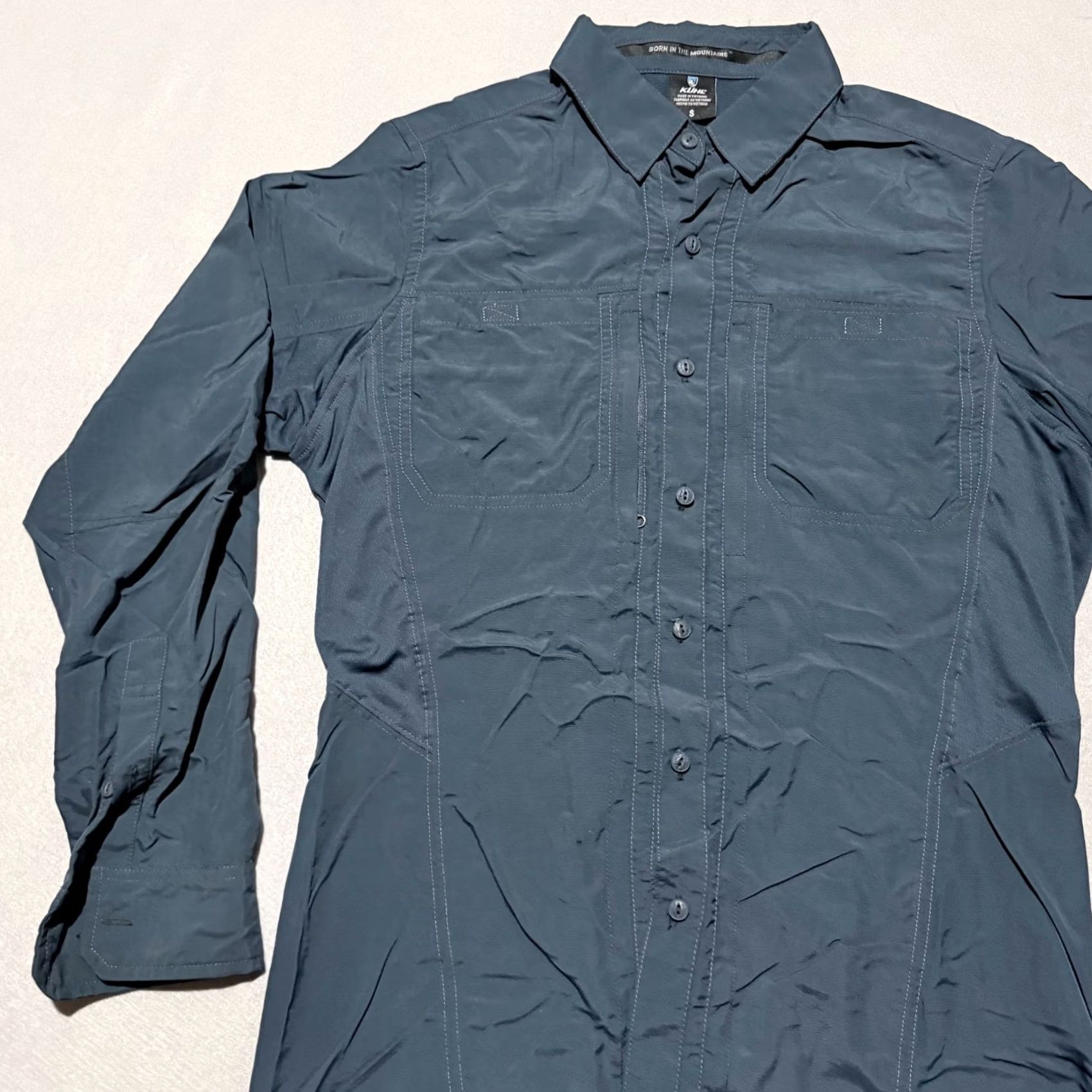 Vintage KUHL Invoke Shirt Men Navy Long Sleeve Button Pockets Small Size US S / EU 44-46 / 1 - 3 Thumbnail