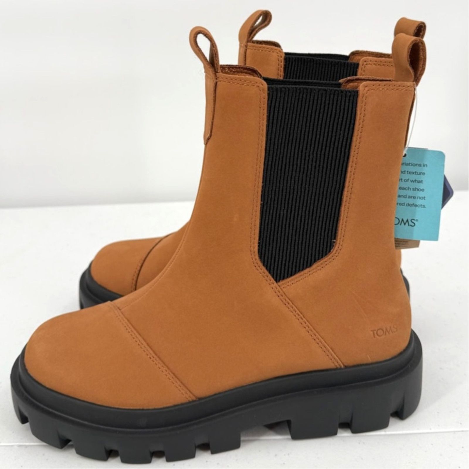 Toms NWT TOMS Rowan Chelsea Lug Boots Water Resistant Tan Leather Size US 9 / IT 39 - 2 Thumbnail