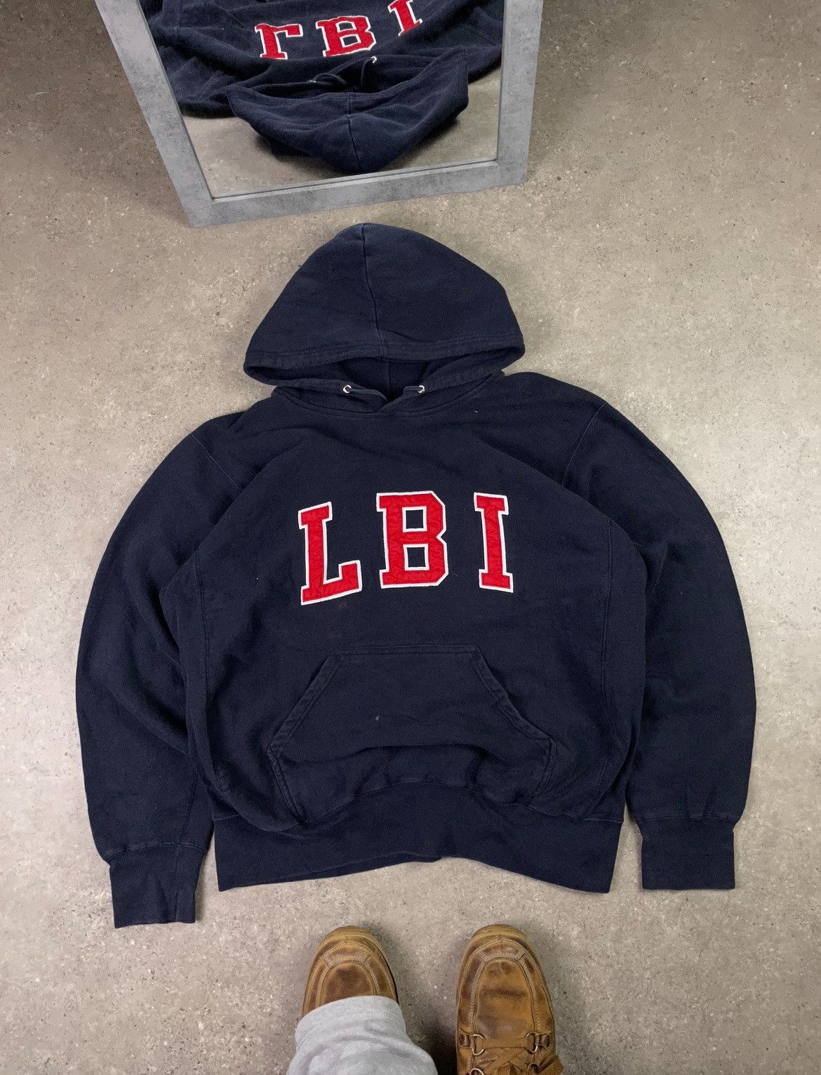 Vintage Vintage 90s LBI MV Sports Champion Collage Hoodie Size US XL / EU 56 / 4 - 1 Thumbnail