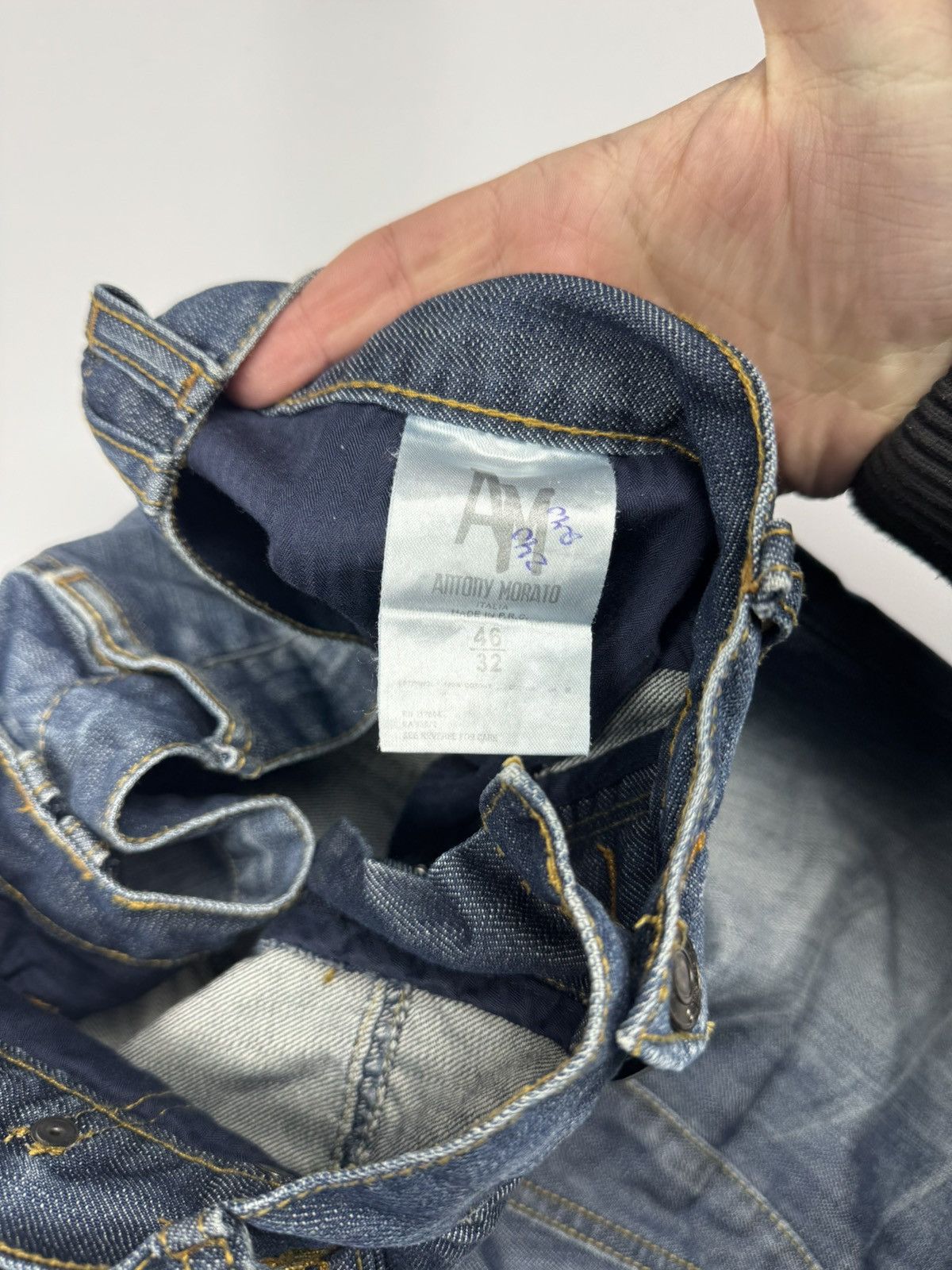 If Six Was Nine Vintage Antony Morato Zip Faded Jeans Size US 32 / EU 48 - 9 Thumbnail