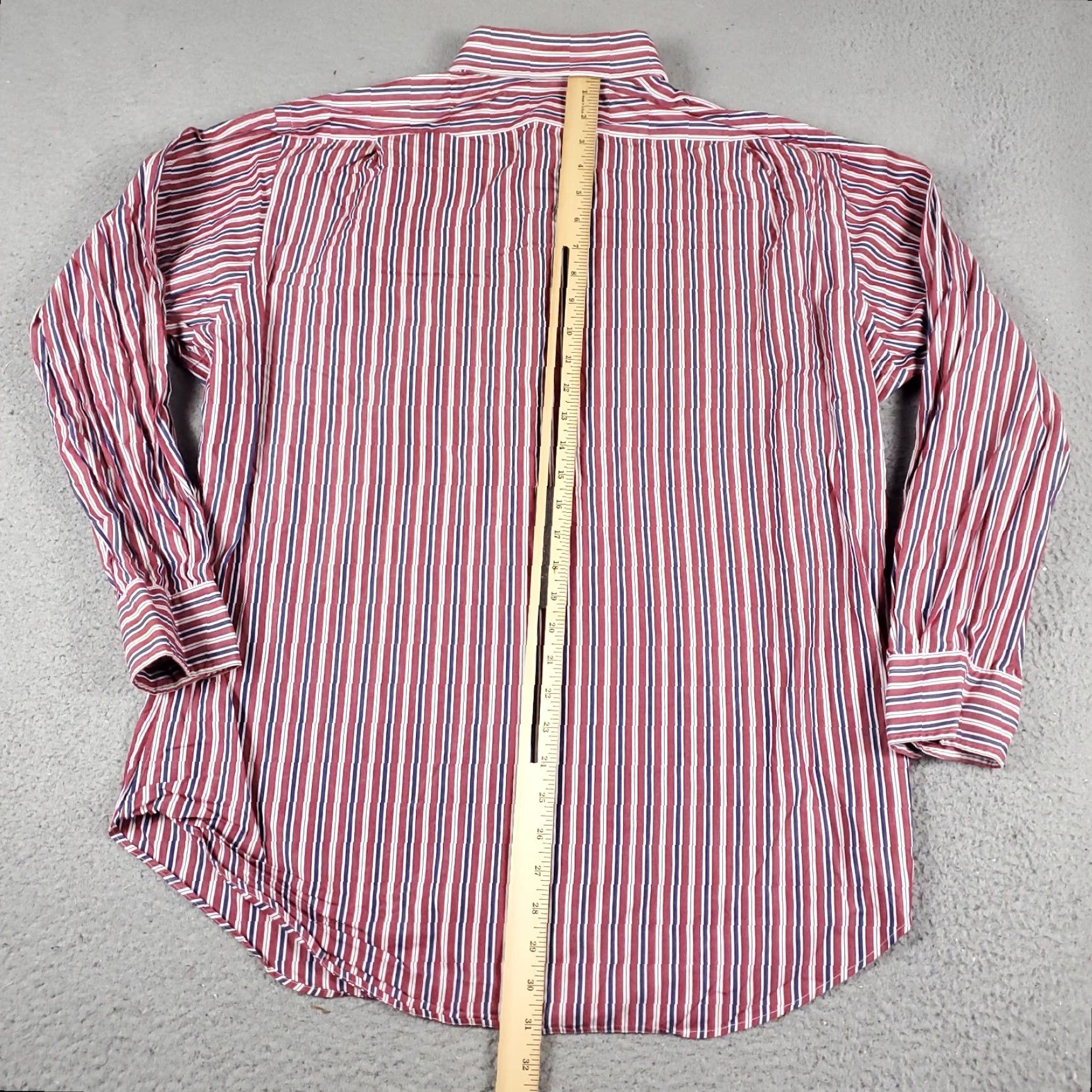 Ralph Lauren Ralph Lauren Dress Shirt Mens 16.5 Red Striped Long Sleeve Button-Down Size 42R - 3 Thumbnail