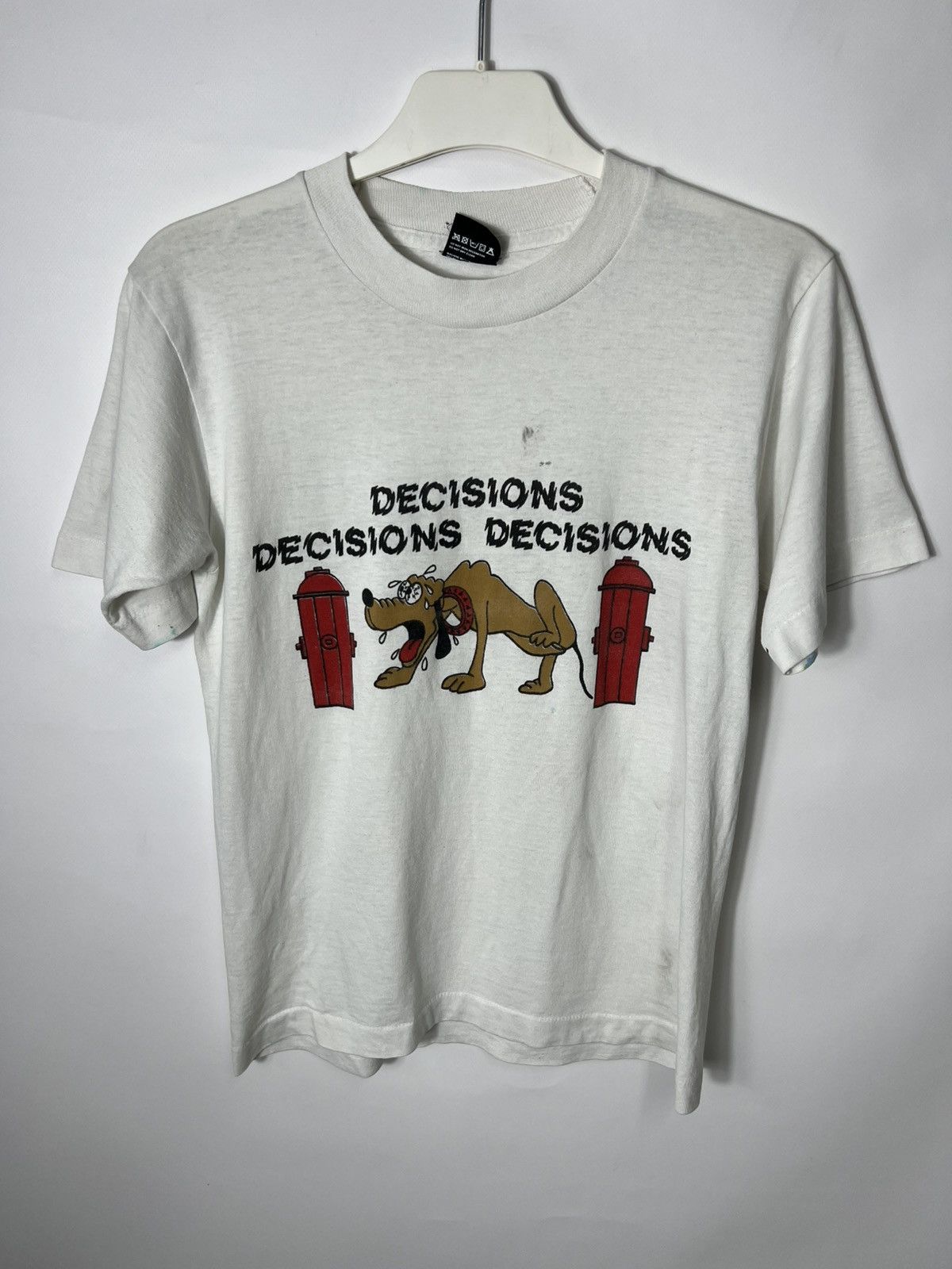Vintage Vintage Decisions Dog T-Shirt Funny Single Stitch Size US S / EU 44-46 / 1 - 1 Thumbnail