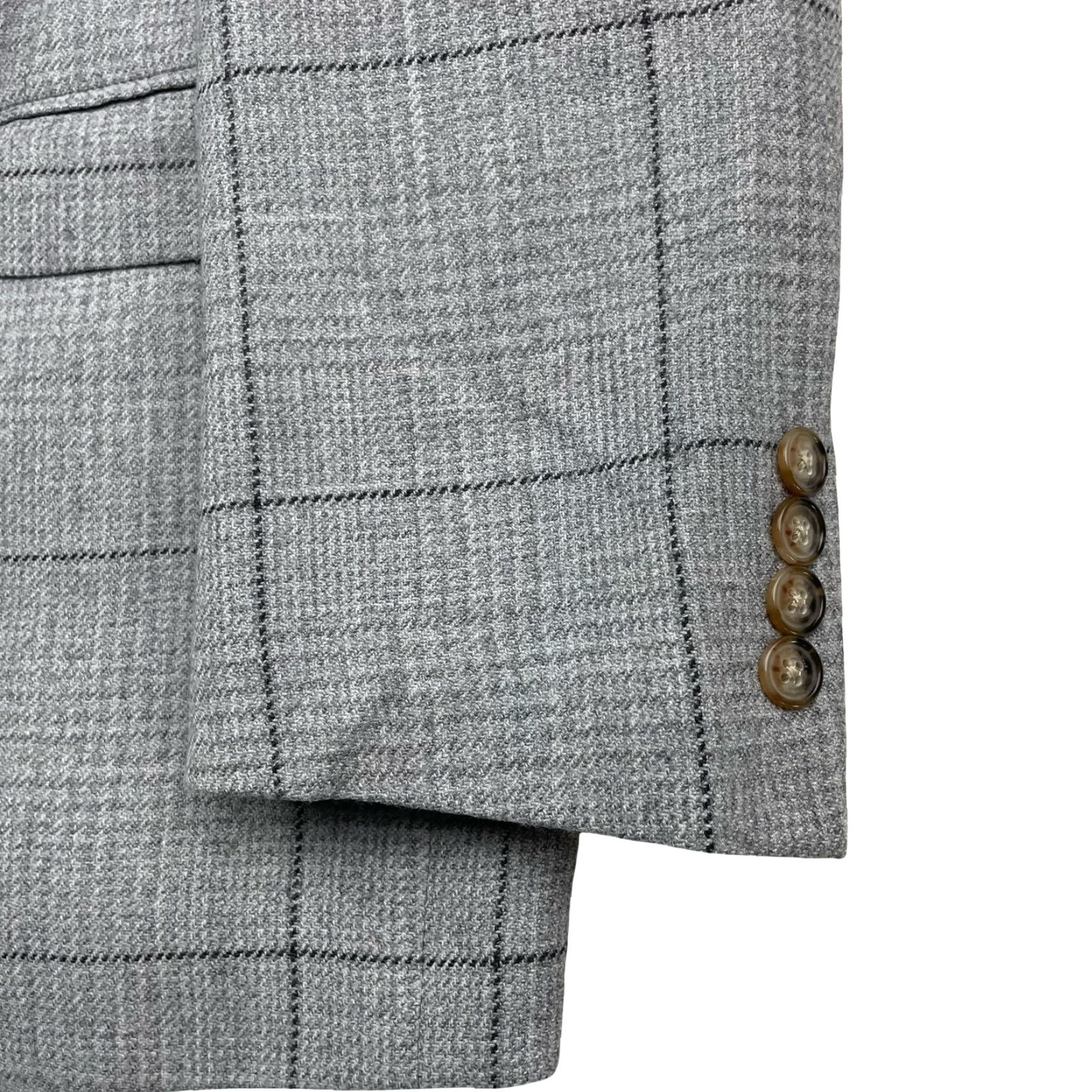 Ralph Lauren VINTAGE? No. Ralph Lauren LRL Men's Blazer Gray Plaid Two Button Wool Polyester 46R Regular Notch Lapel Jacket Size 46R - 4 Thumbnail