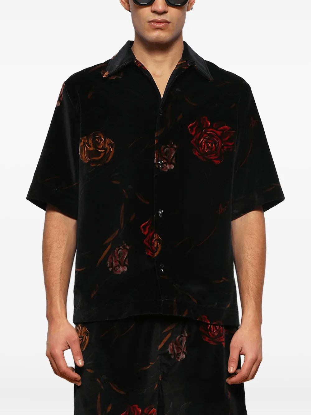 Other Rose-Print Velvet Shirt Size US M / EU 48-50 / 2 - 2 Thumbnail