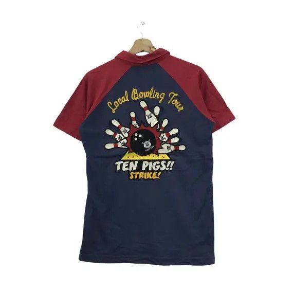 Studio D'Artisan Vtg STUDIO D’ARTISAN JAPAN Bowling Team Polo Tee Shirt Pigs Size L / US 10 / IT 46 - 5 Thumbnail