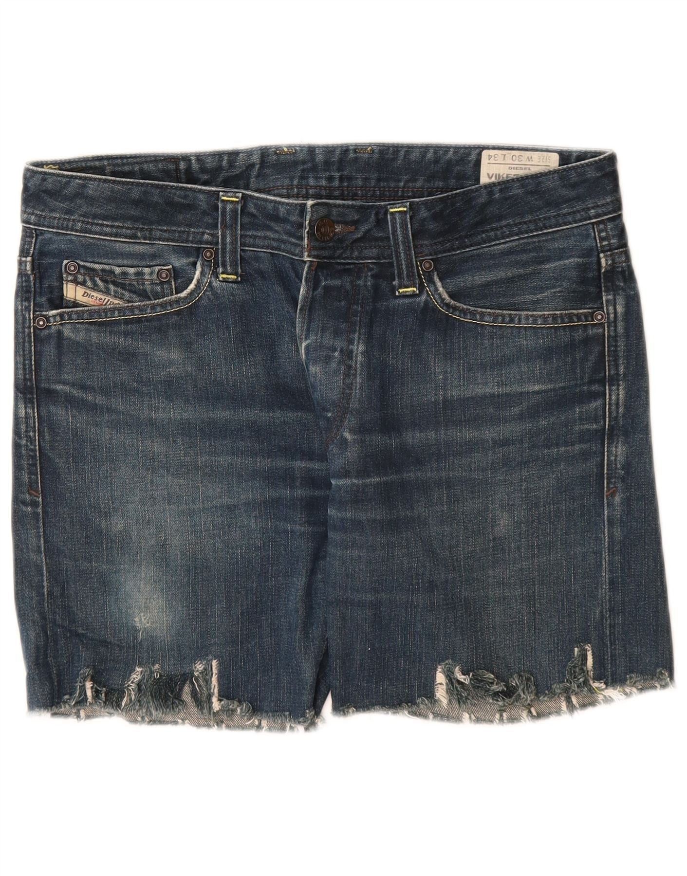 Diesel Womens Viker Back Distressed Denim Shorts W30 Medium Blue Co Size 24" / US 00 / IT 34 - 1 Thumbnail