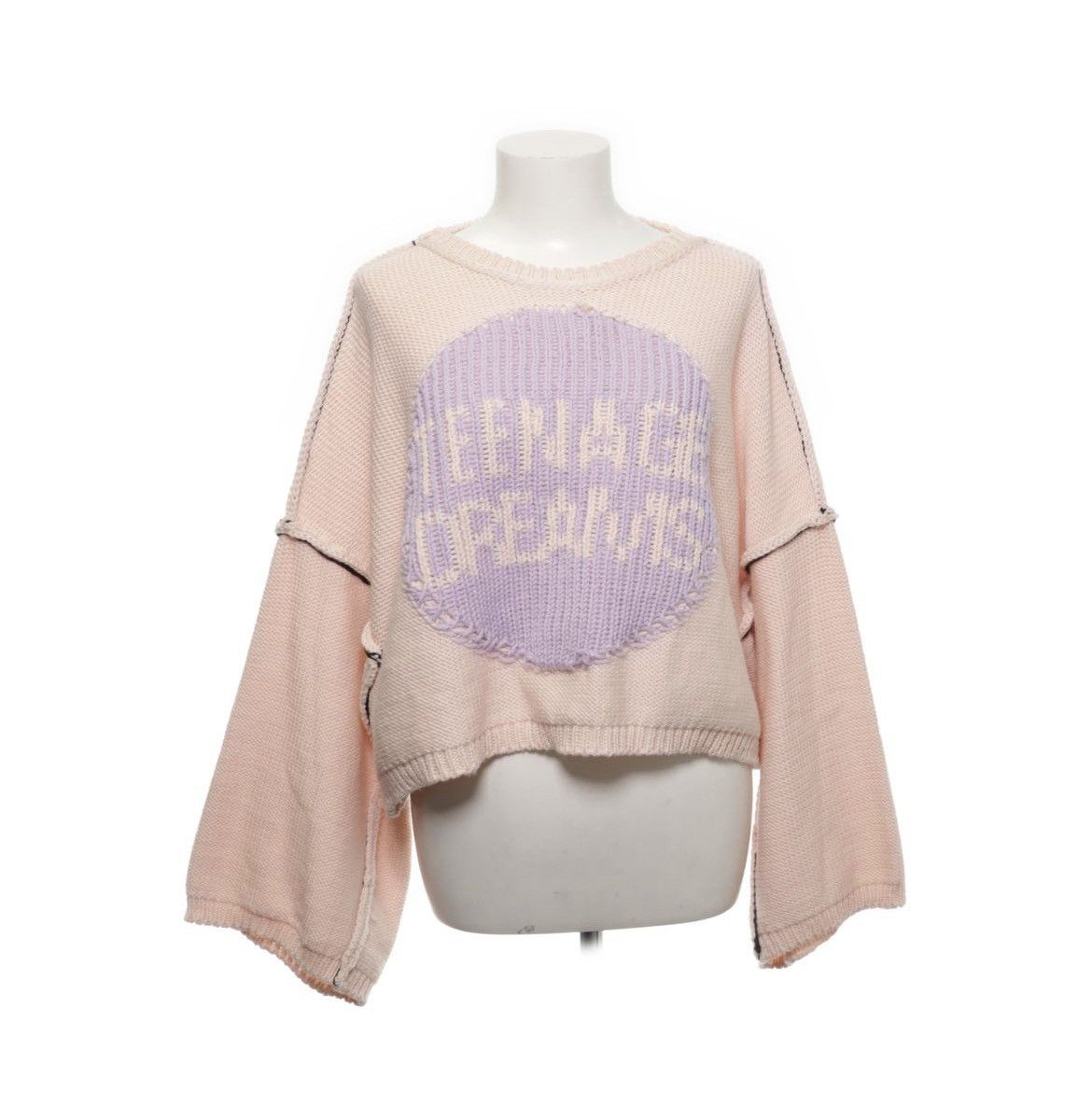 Pre-owned Raf Simons S/s21 “teenage Dreams” Cropped Boxy Knit Sweatshirt In Pink